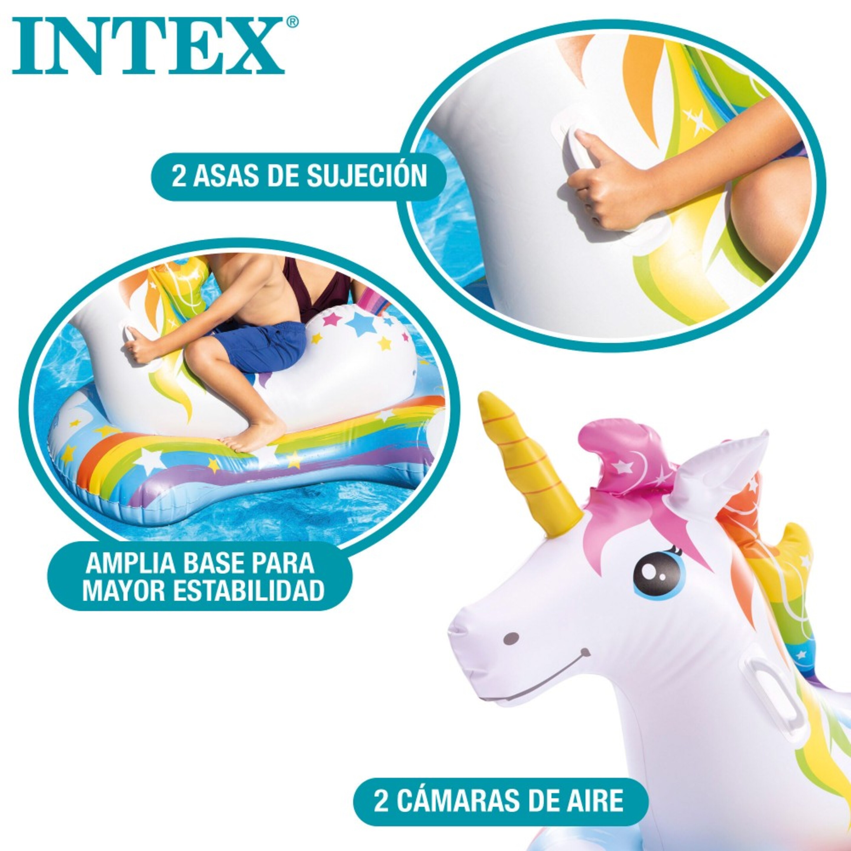 Colchoneta Hinchable Infantil Unicornio Intex