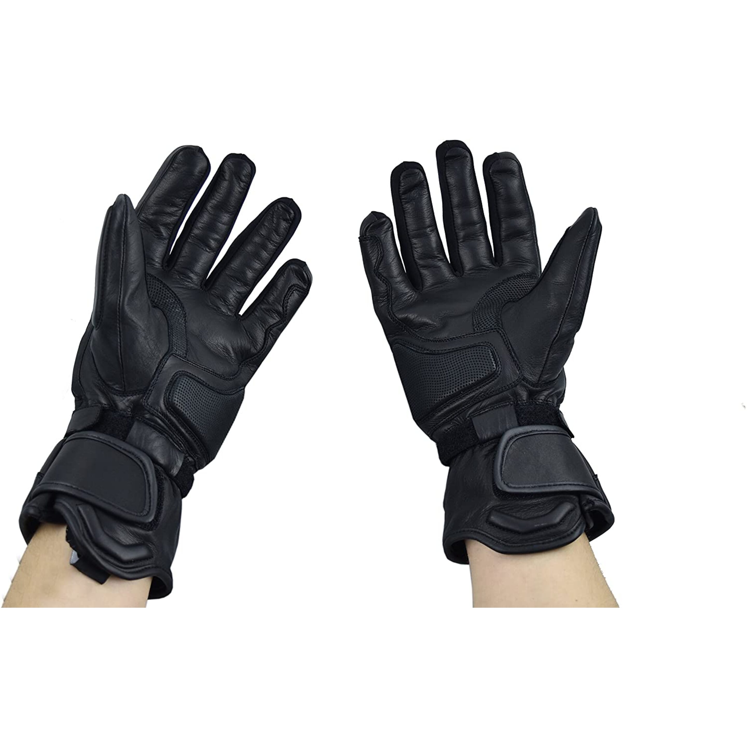 Kenrod Guantes Piel Para Motocicleta Con Protecciones Guantes Para Motorista Color Negro Talla Xxl