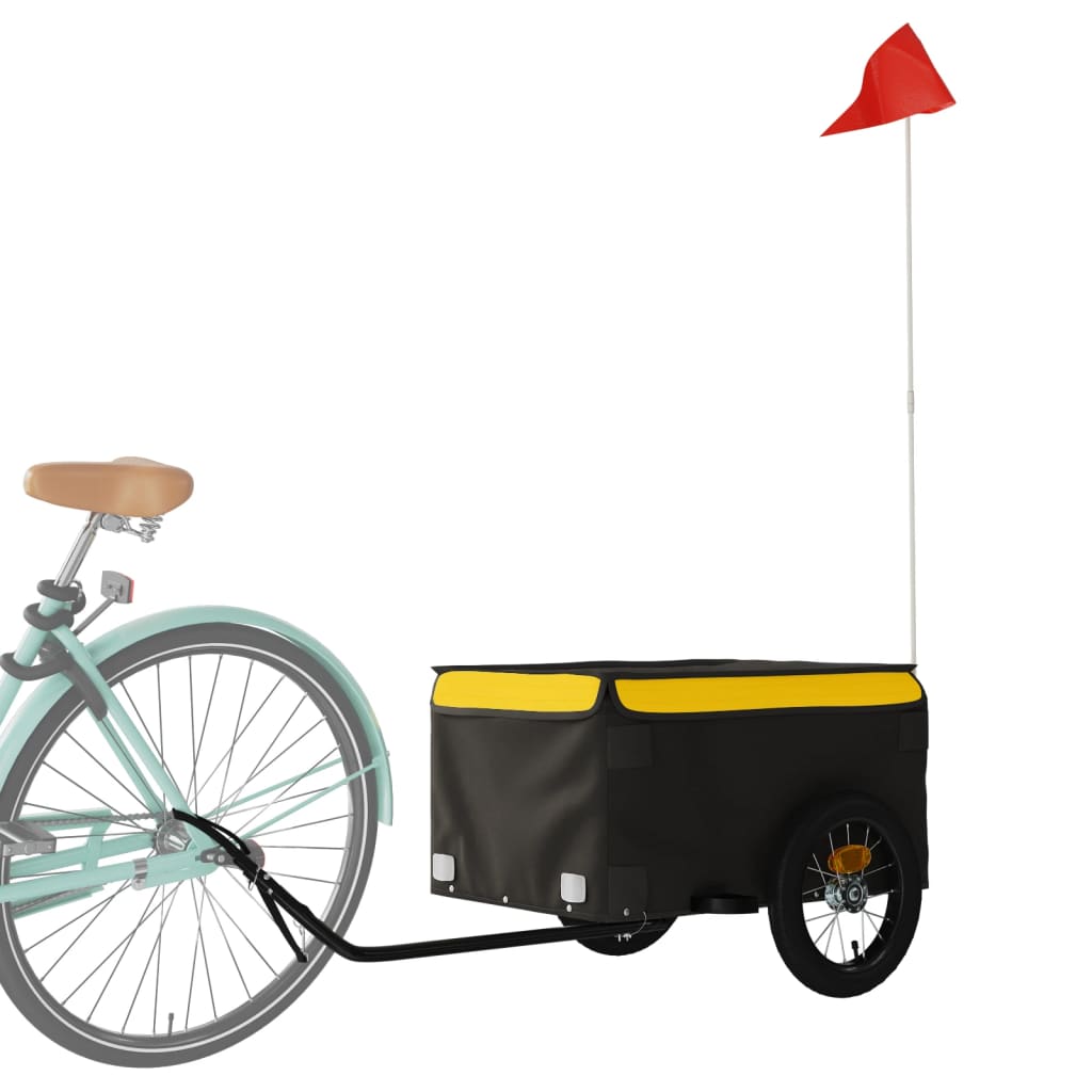 Reboque Para Bicicleta Vidaxl Com Bandeira De Segurança 120 X 54 X 44 Cm