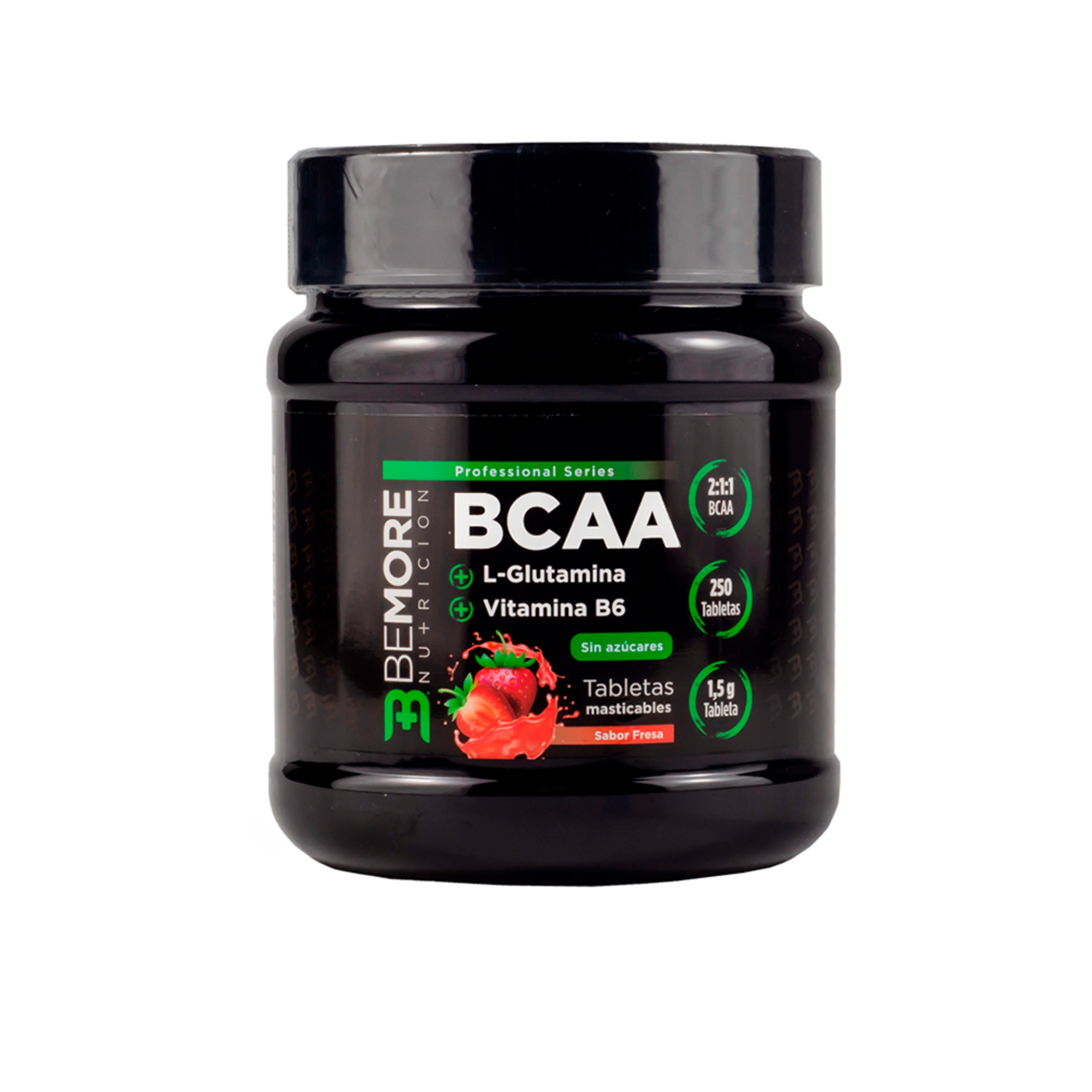 250 Tabletas Masticables Bcaa?s + Glutamina + Vitamina B6 De Fresa