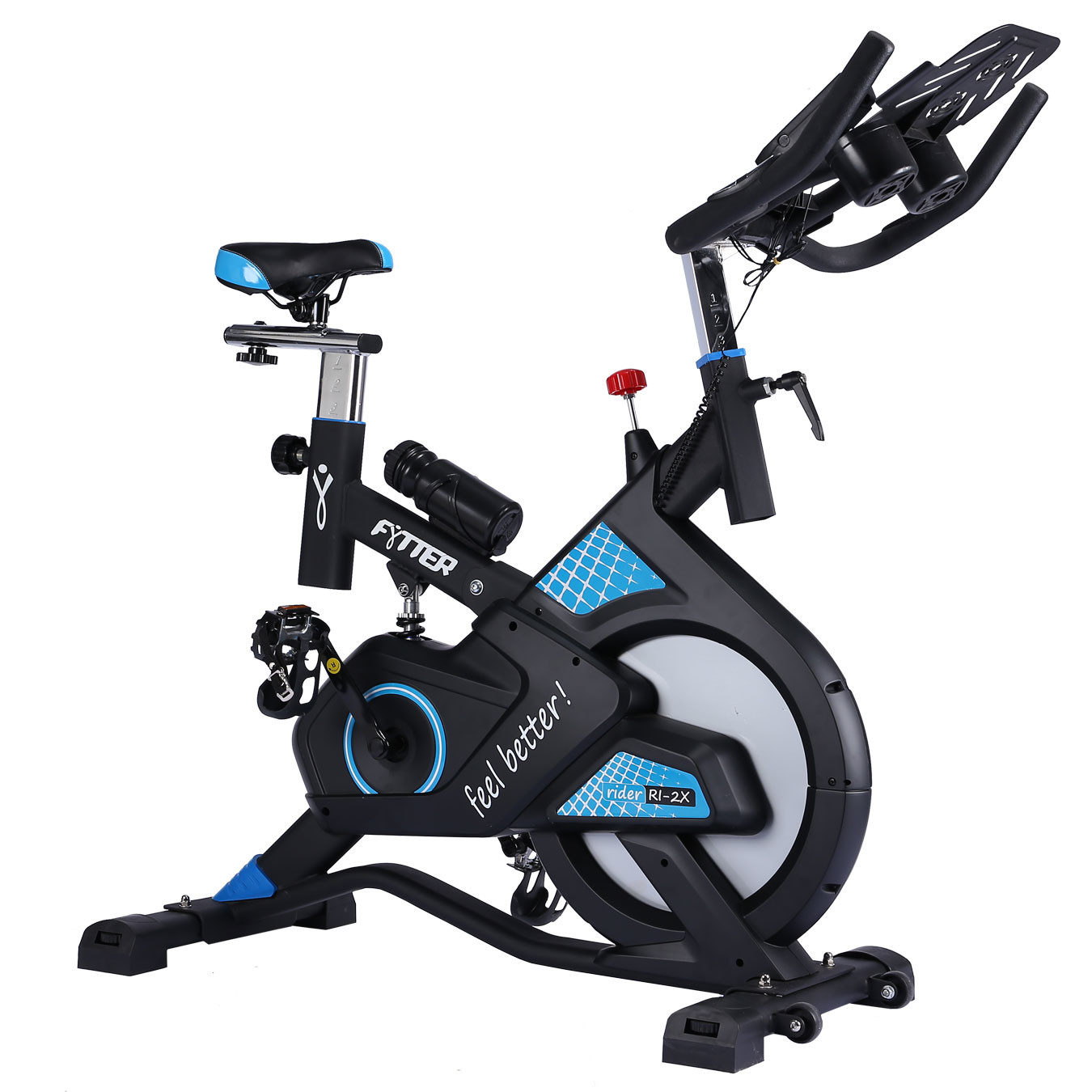 Bicicleta Ciclo Indoor Fytter Rider Ri-2x 115x51x116cm 7 Funciones, Pulsómetro, Inercia 13 Kg,