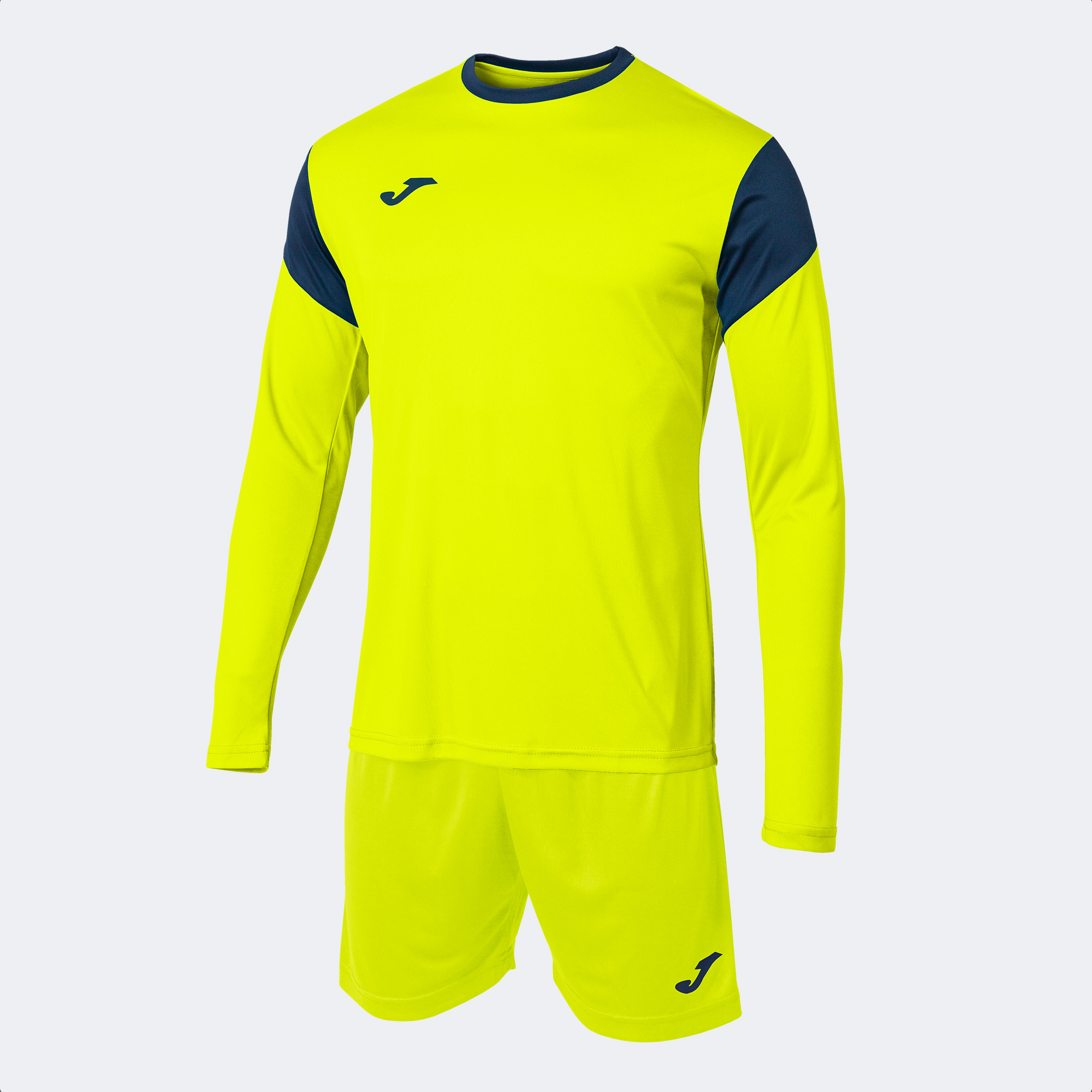 Conjunto Joma Phoenix Gk Amarelo Fluorescente Azul Marinho