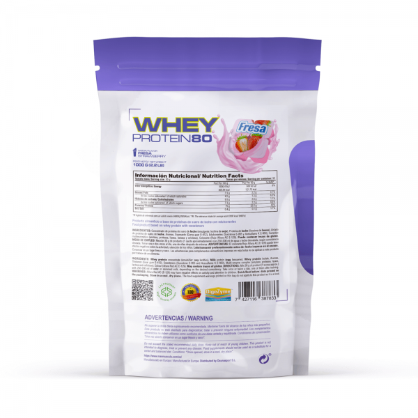 Whey Protein80 - 1kg De Mm Supplements Sabor Fresa