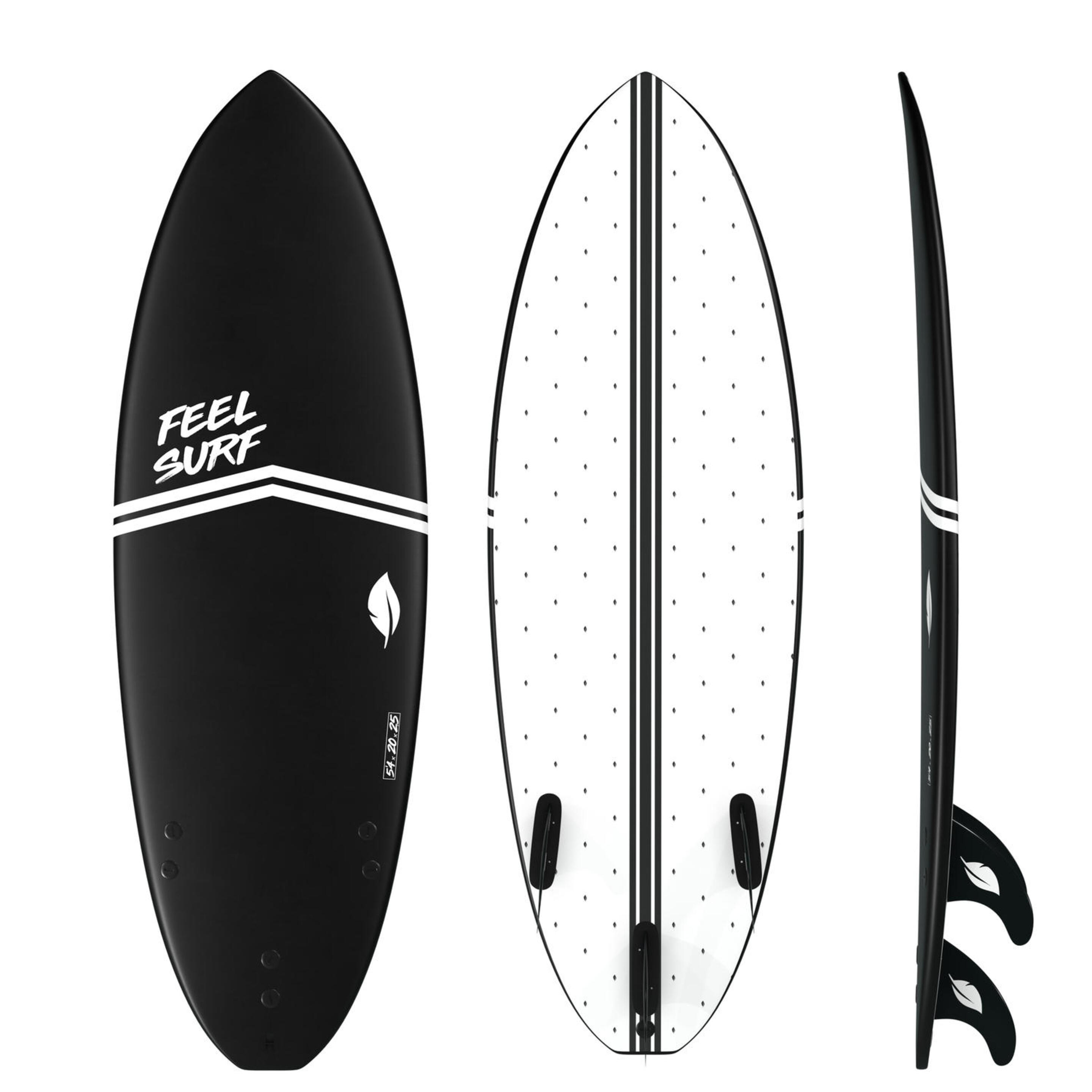 Tabla De Surf De Espuma 5'4 Feel Surf - 5'4 X 20" X 2" 1/2 - 31,5l - negro - 