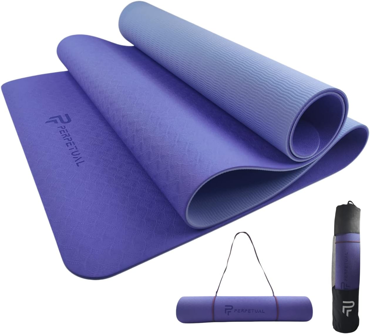 Esterilla Perpetual De Yoga Y Pilates Antideslizante De 6mm Con Correa Y Bolsa De Transporte - azul-marino-violeta - 