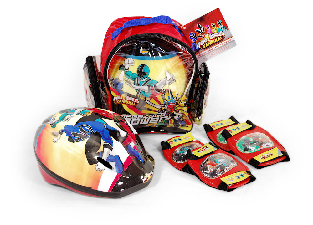 Mochila Casco Y Protecciones Power Rangers - multicolor - 