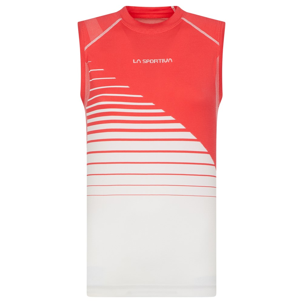 T-shirt S/women's Sleeve Runner Hibiscus/white La Sportiva - rojo - 