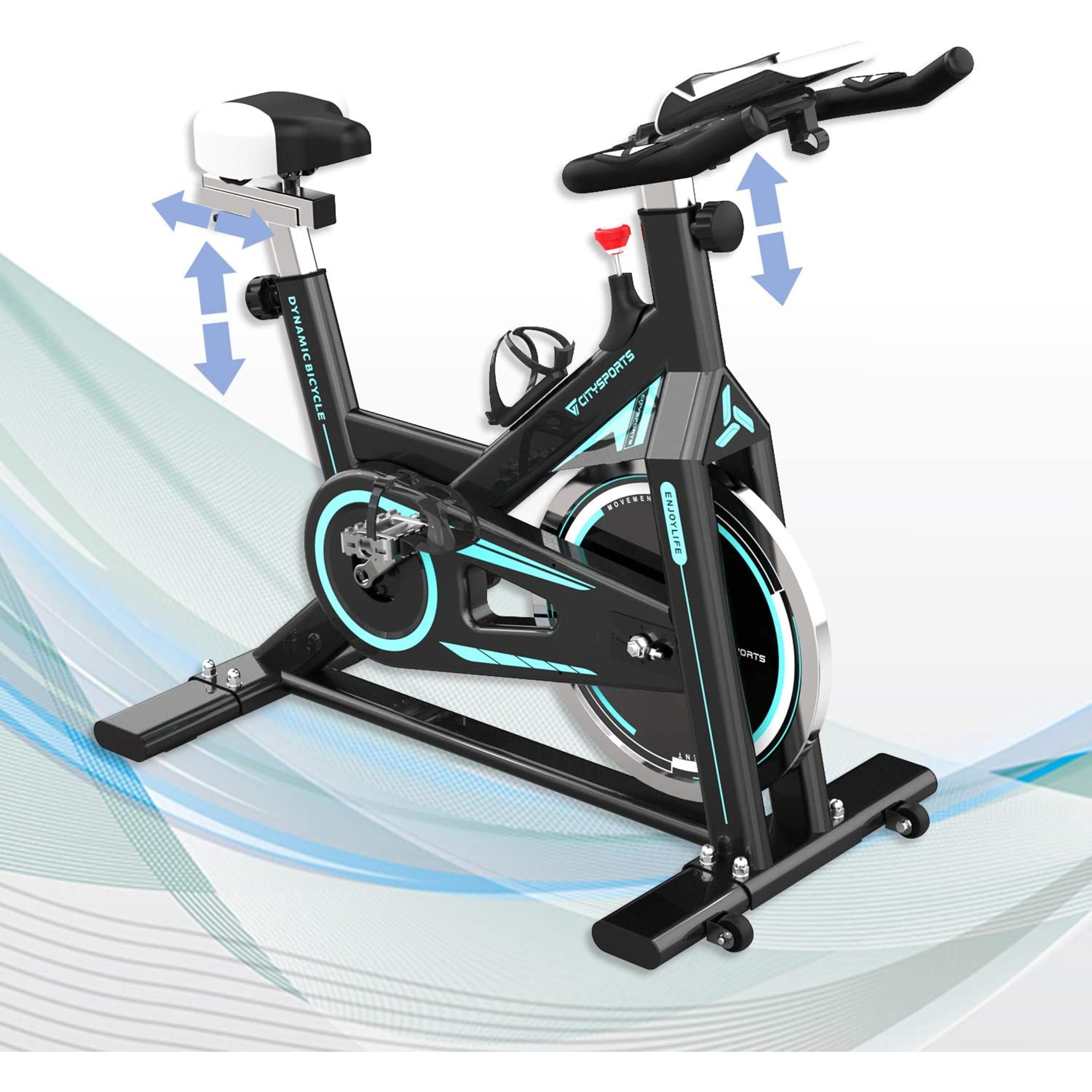 Bicicletas Estáticas Resistencia Ajustable Con Pantalla Lcd Y Monitor De Frecuencia Cardíaca