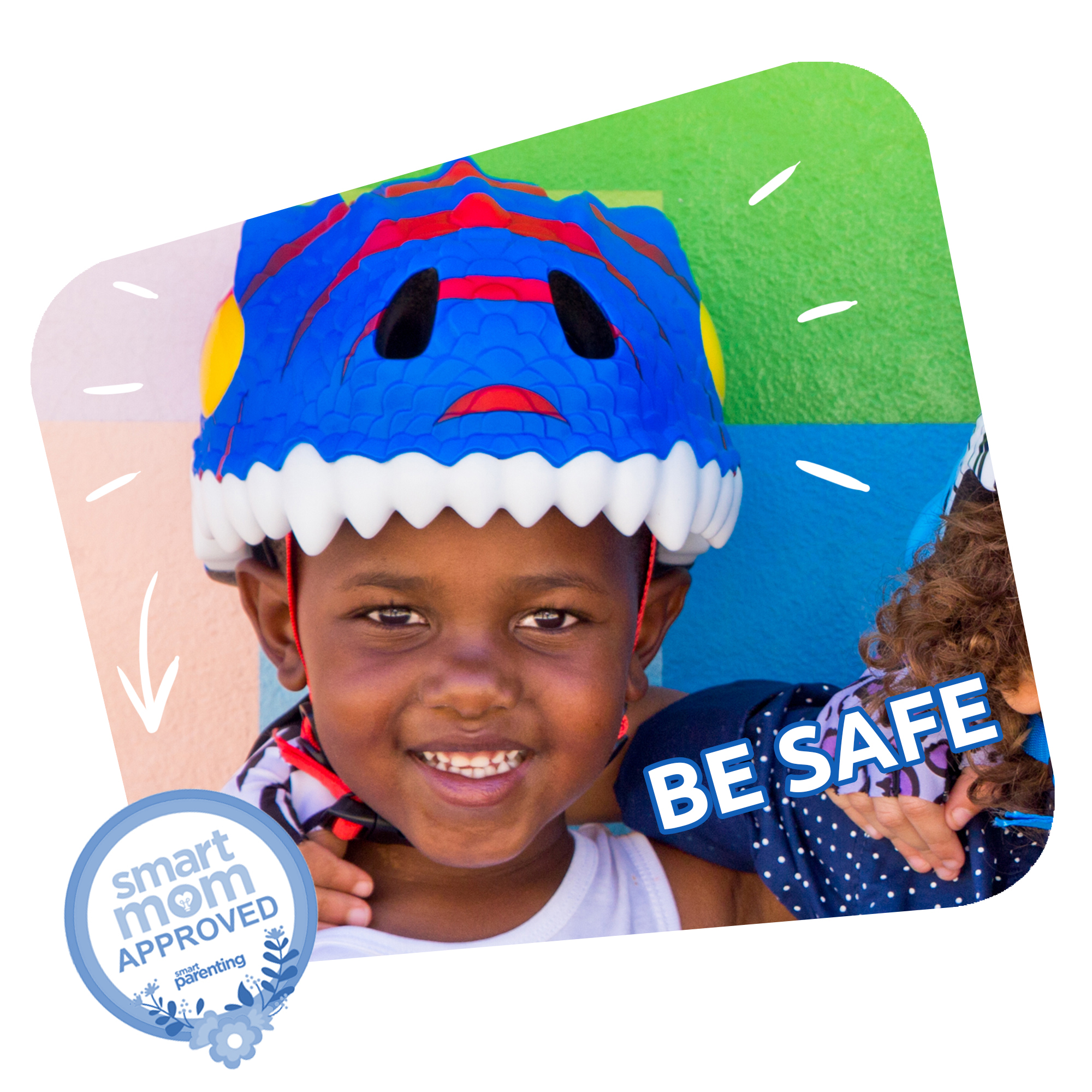 Capacete Para Crianças| Dinossauro Azul| Crazy Safety | En1078 Certificado