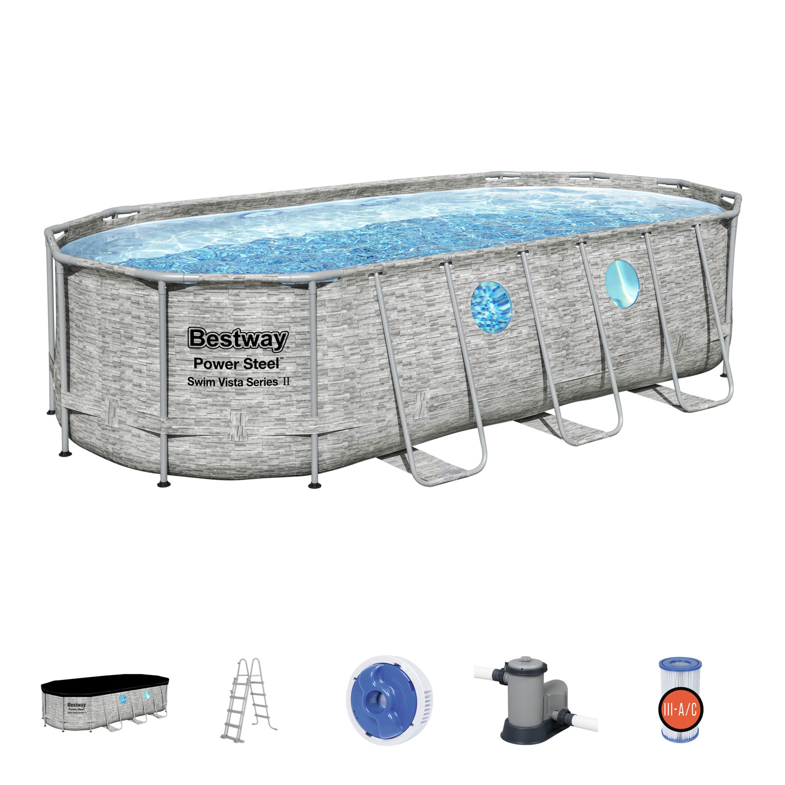 Piscina Desmontable Tubular Bestway Power Steel 549x274x122 Cm