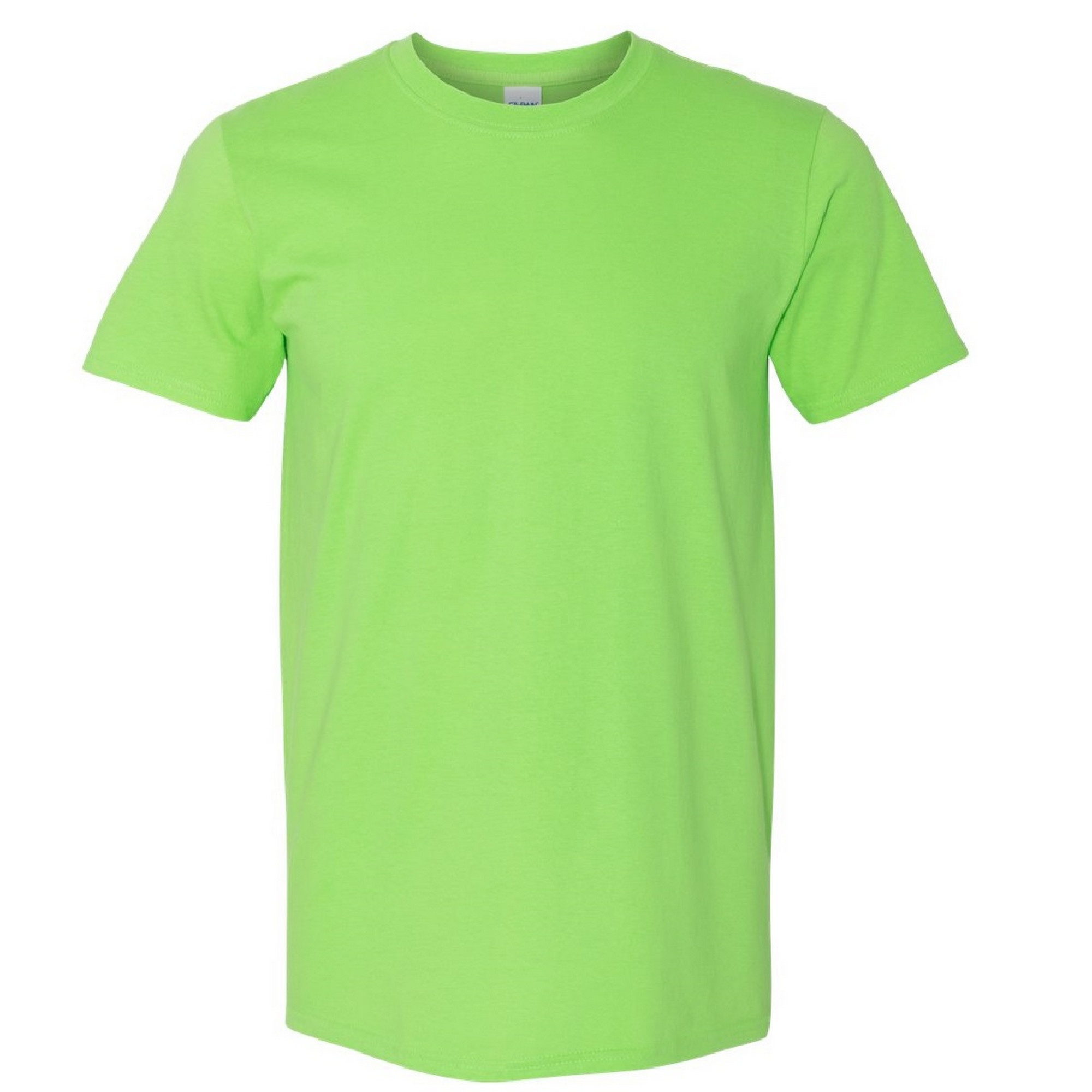 Camiseta De Manga Corta Suave Básica 100% Algodón Gordo Gildan - verde-fluor - 