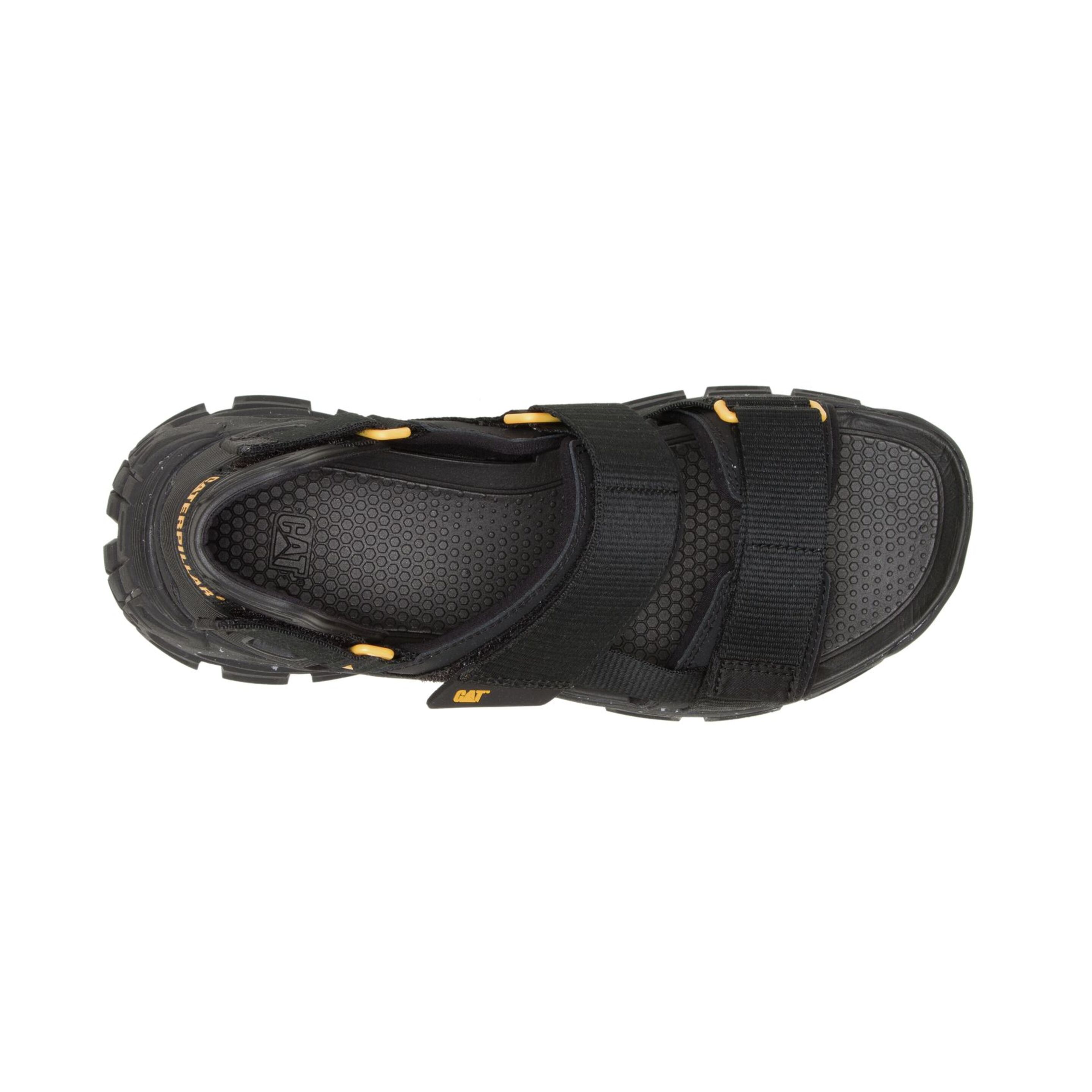 Sandalias Unisex Progressor Caterpillar De Cuero En Negro