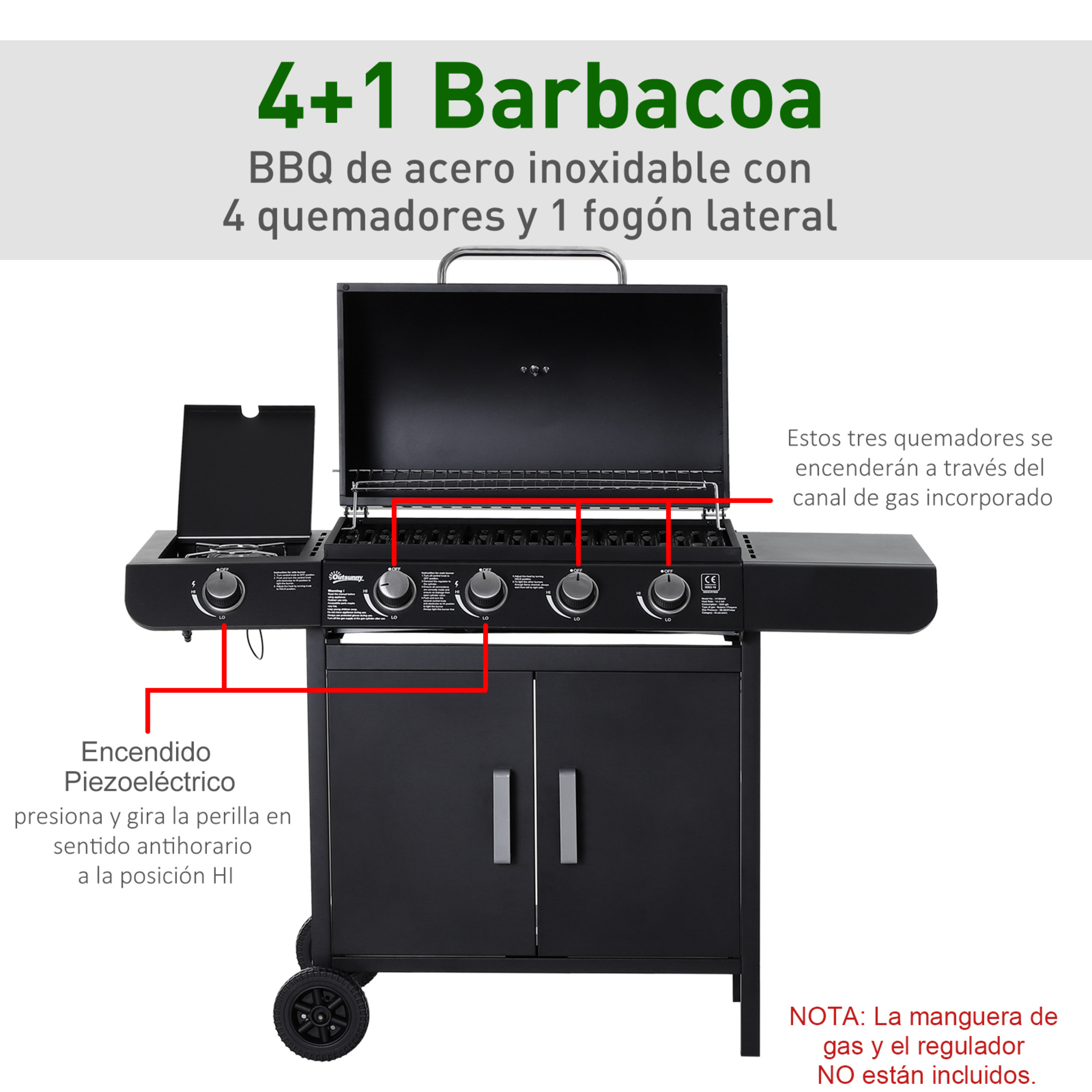 Barbacoa De Gas Outsunny 846-016