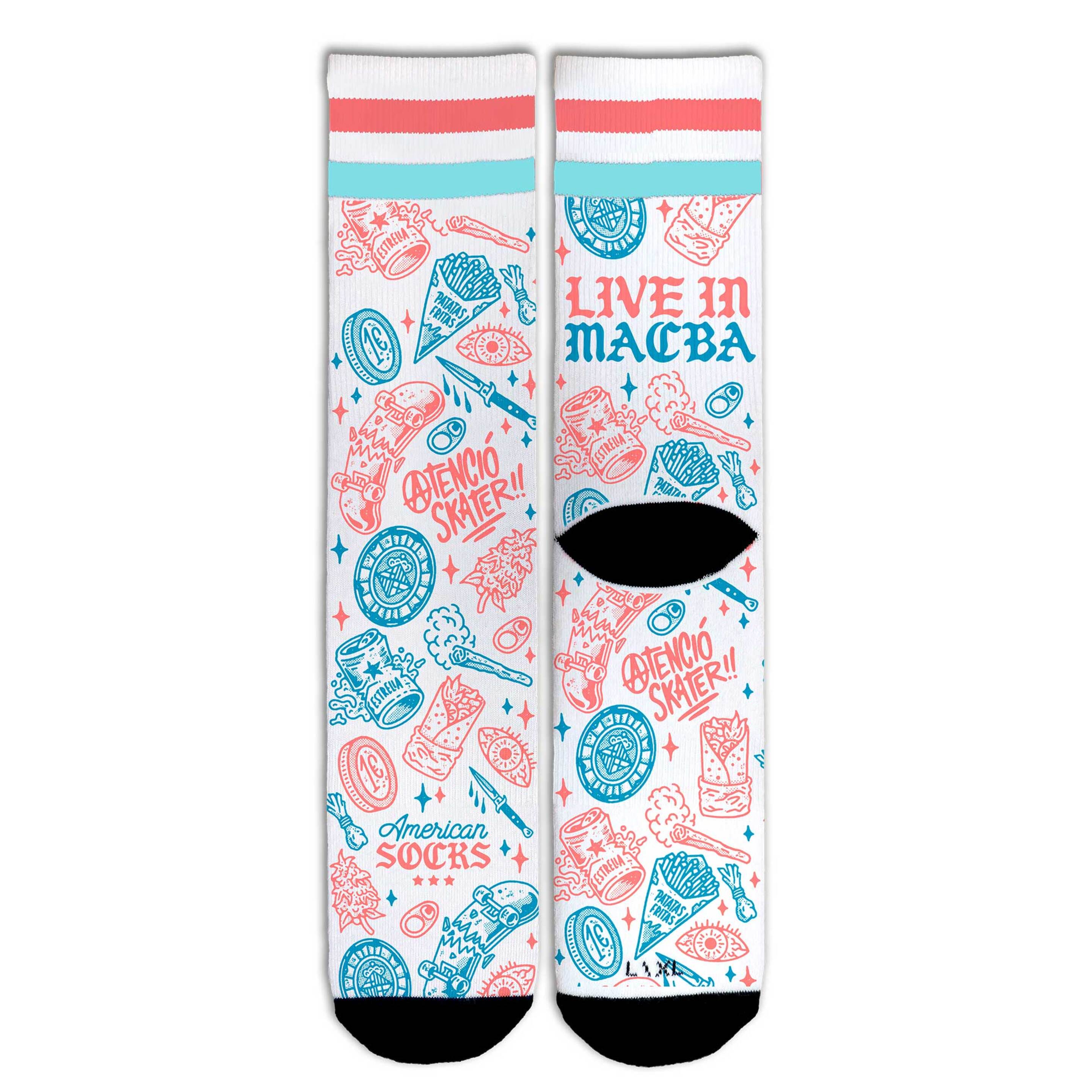 Meias American Socks Macba Mid High - blanco - 