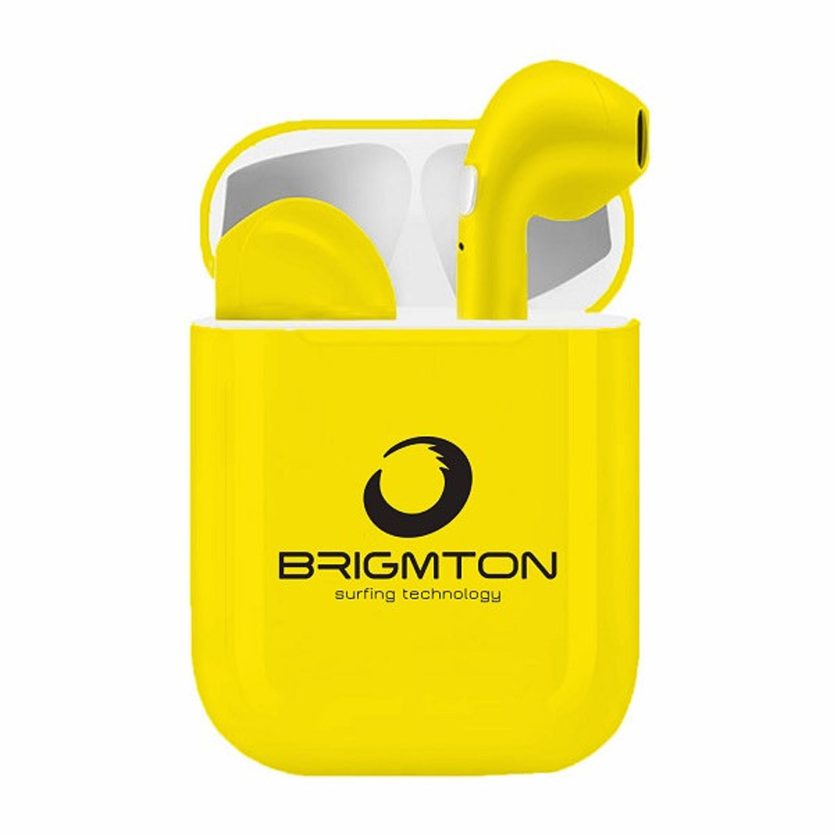 Auricular Brigmton Bluetooth Con Base De Carga Amarillo