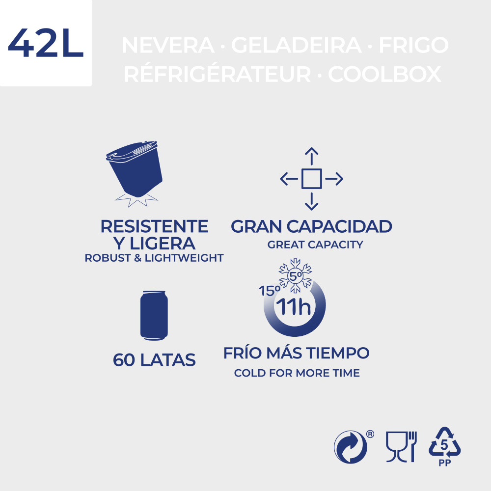 Nevera De Playa Portátil Extra Grande 42 L