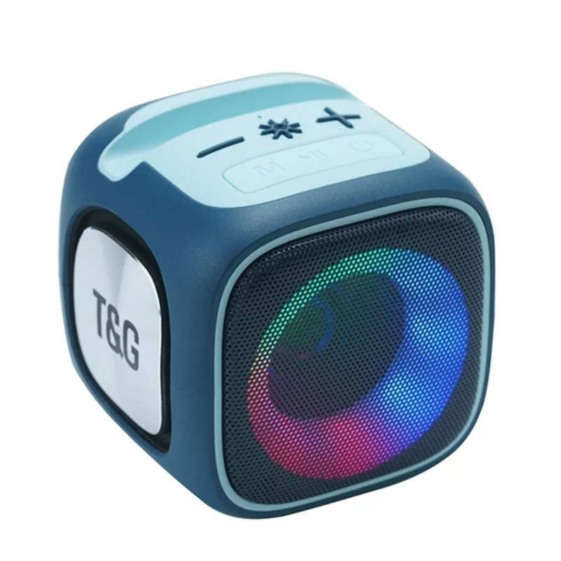 Altavoz Bluetooth Smartek Con Iluminación Rgb, Tarjeta Tf Y Radio Fm - azul - 