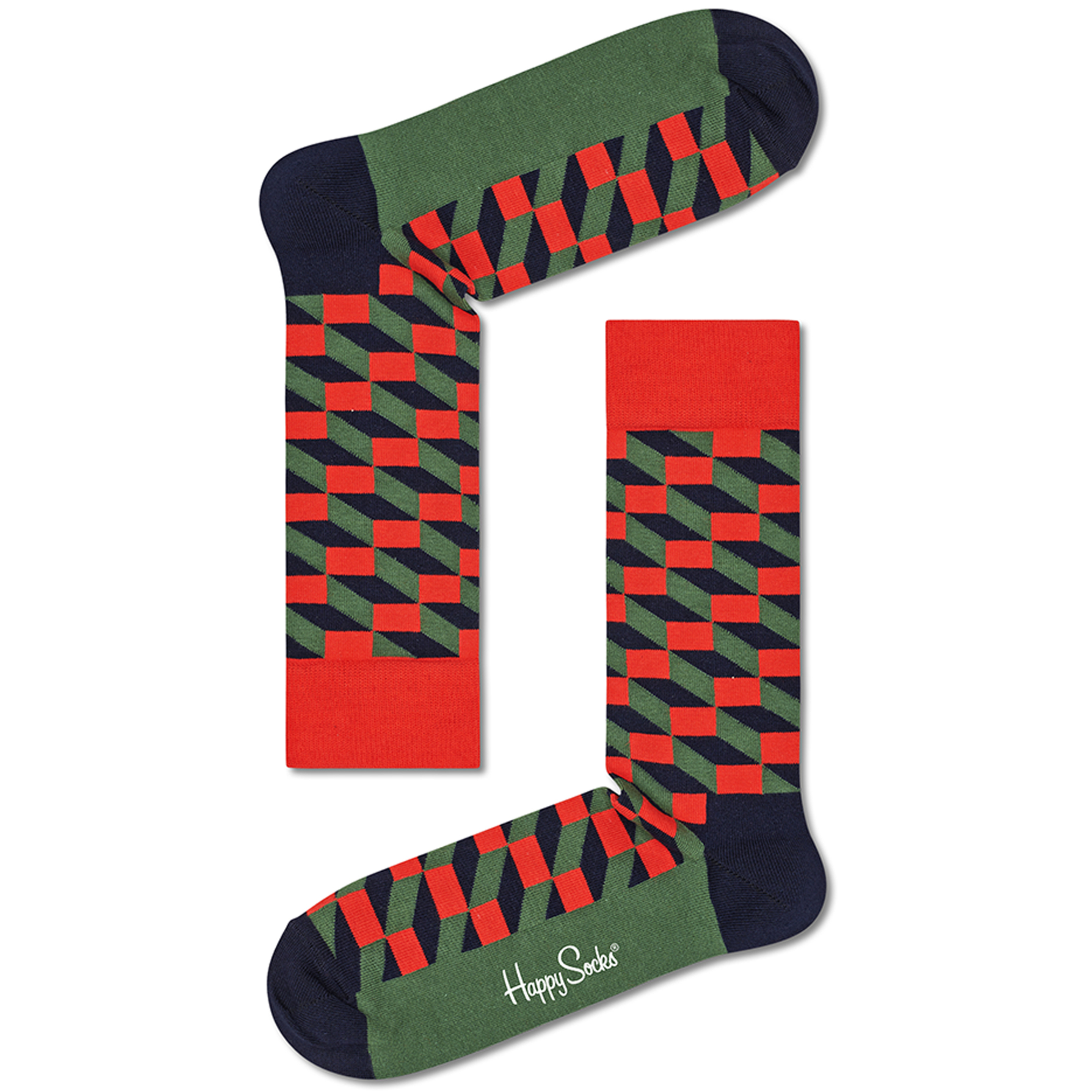 Calcetines Happy Socks Escalones Opticos Verdes - multicolor - 