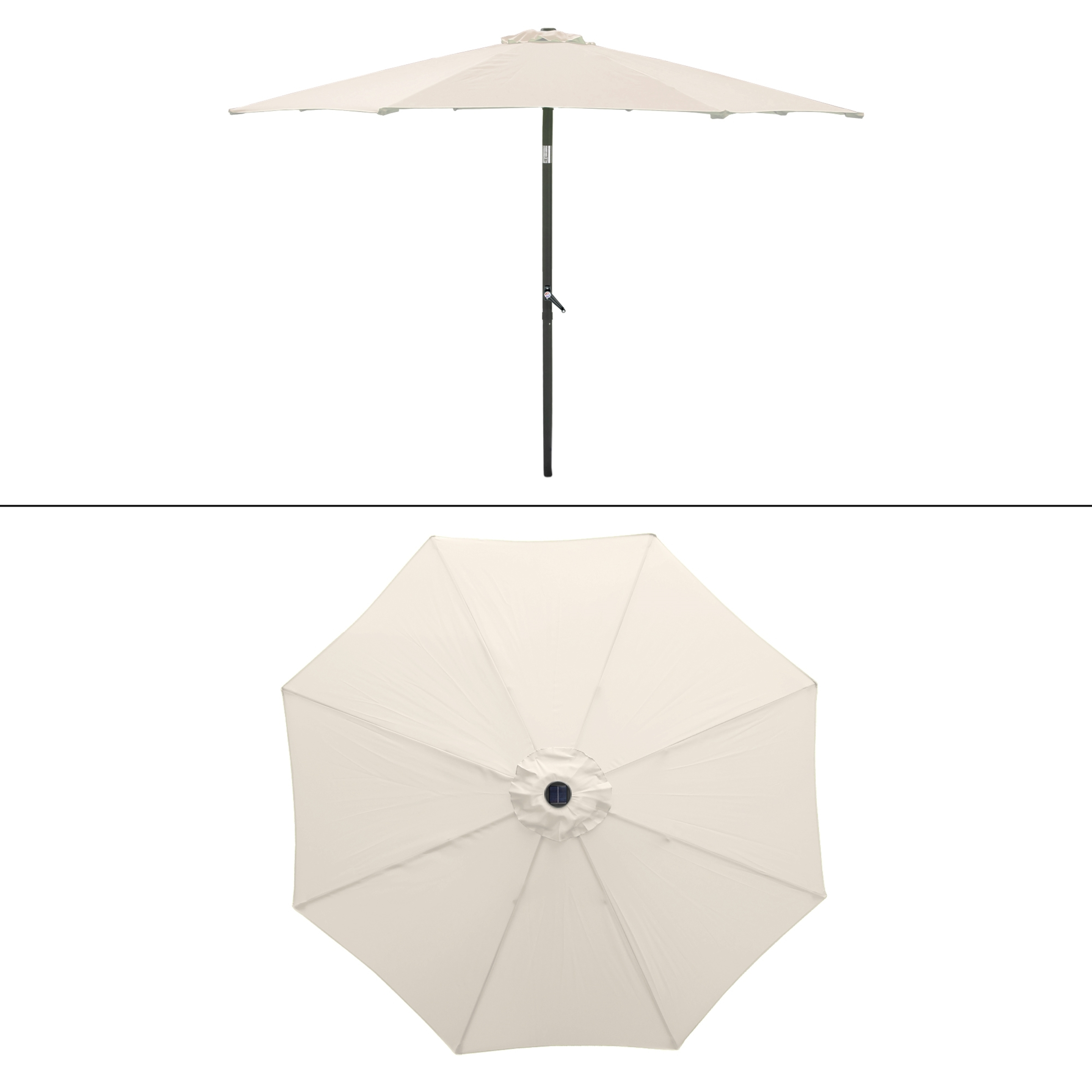 Sombrilla Parasol Con Luz Led, Protección Solar Y  Tubo Aluminio