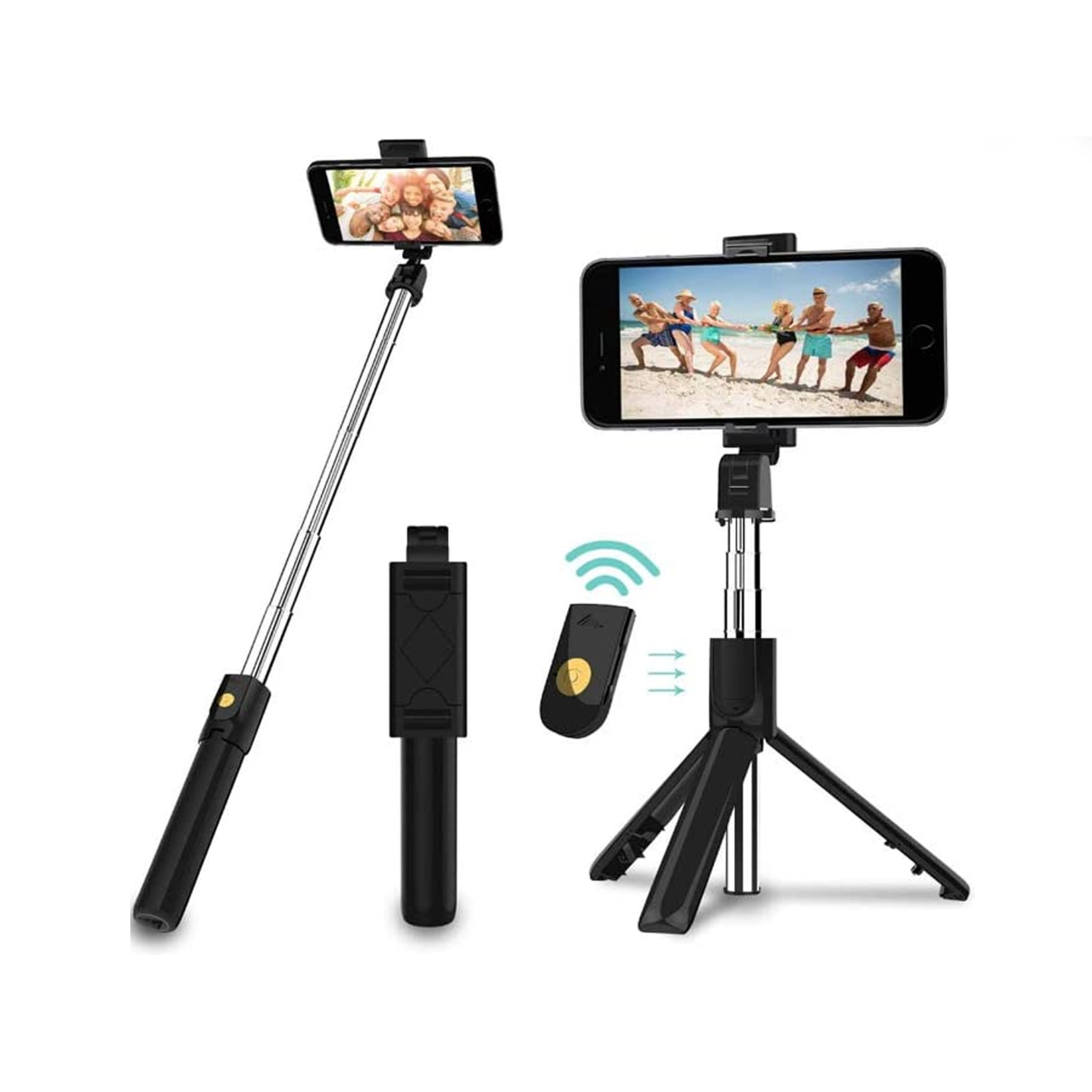 Palo Selfie Bluethooth Extensible Con Mando Distancia Klack - Negro - compatible con Apple Xiaomi Huawei  MKP