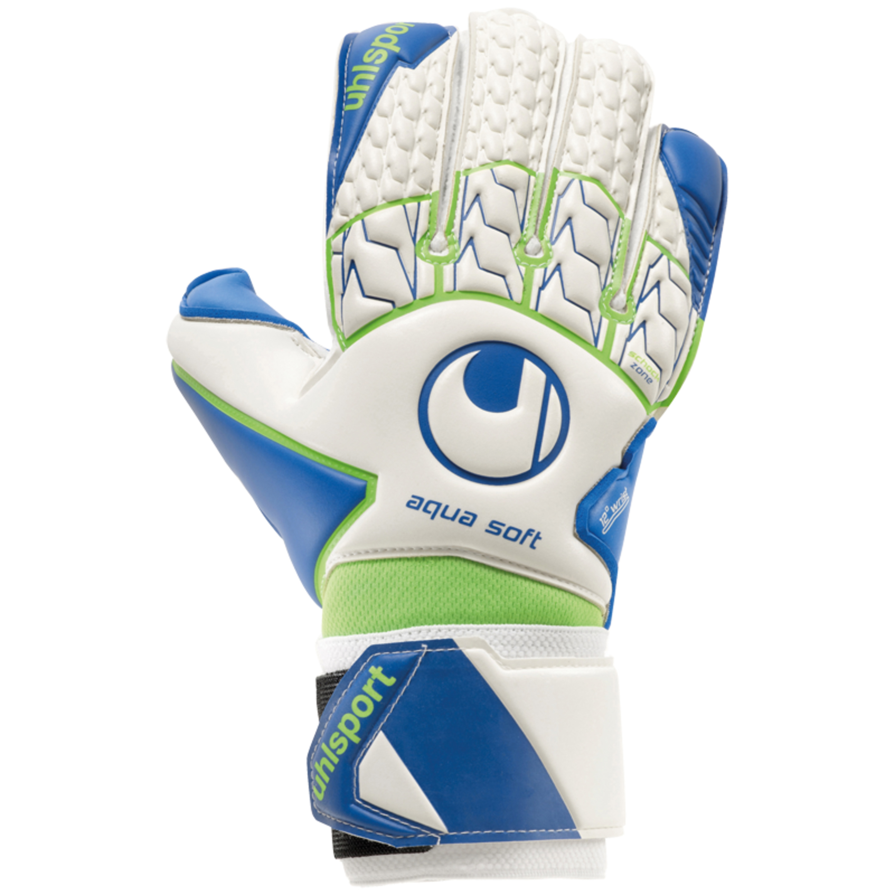 Guantes  Aquasoft Blanco / Azul Pacífico / Fluo Gr Uhlsport