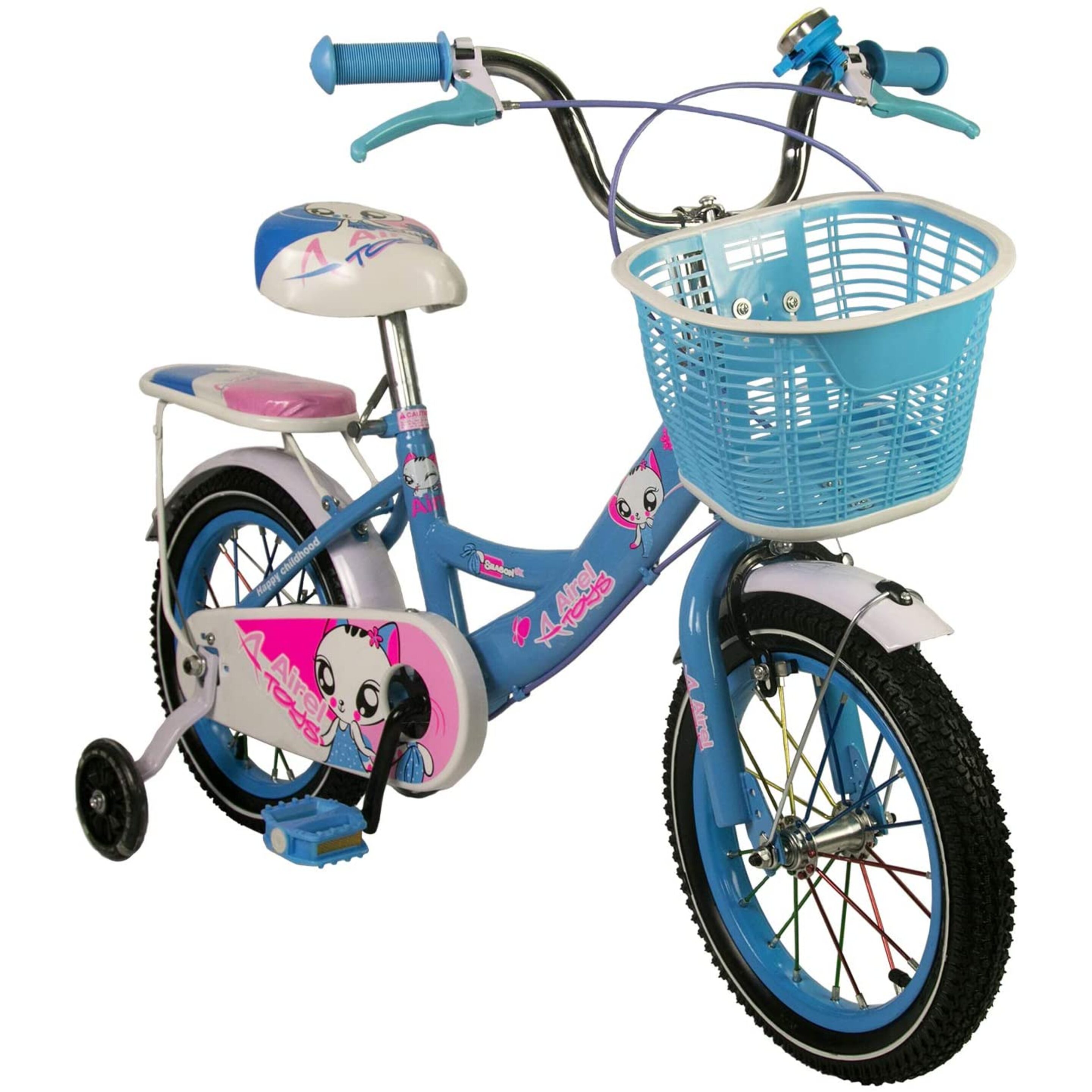 Bici Con Ruedines-cesta Niñas 3-7 Años Medidas: 100x19x47cm Color Azul