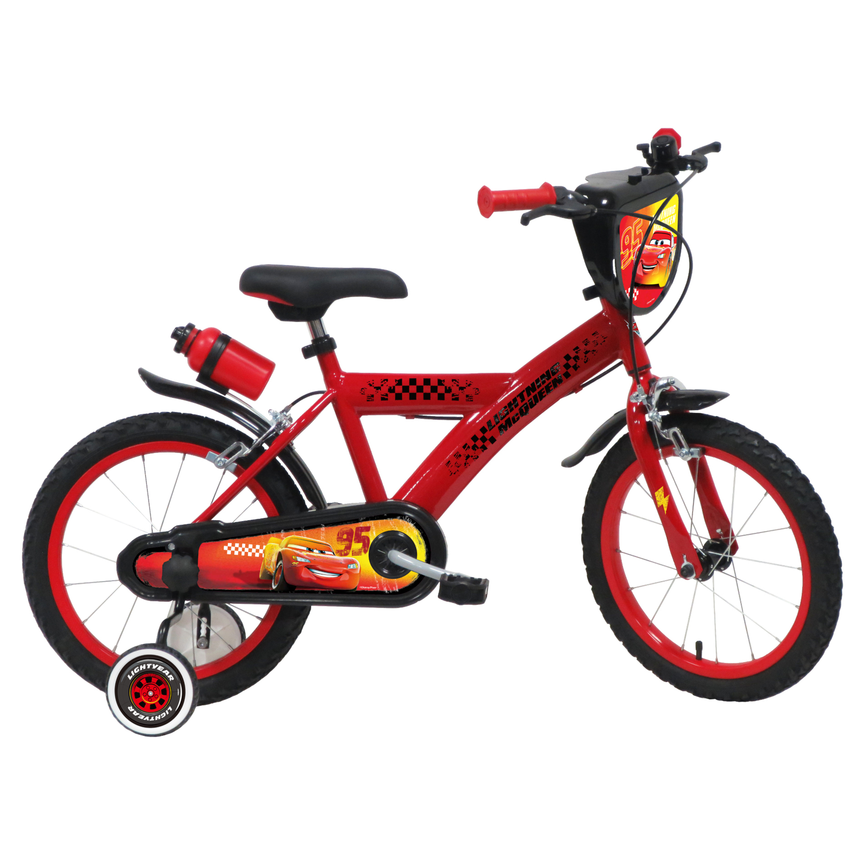 Bicicleta Niño 16 Pulgadas Cars 5-7 Años - rojo - 