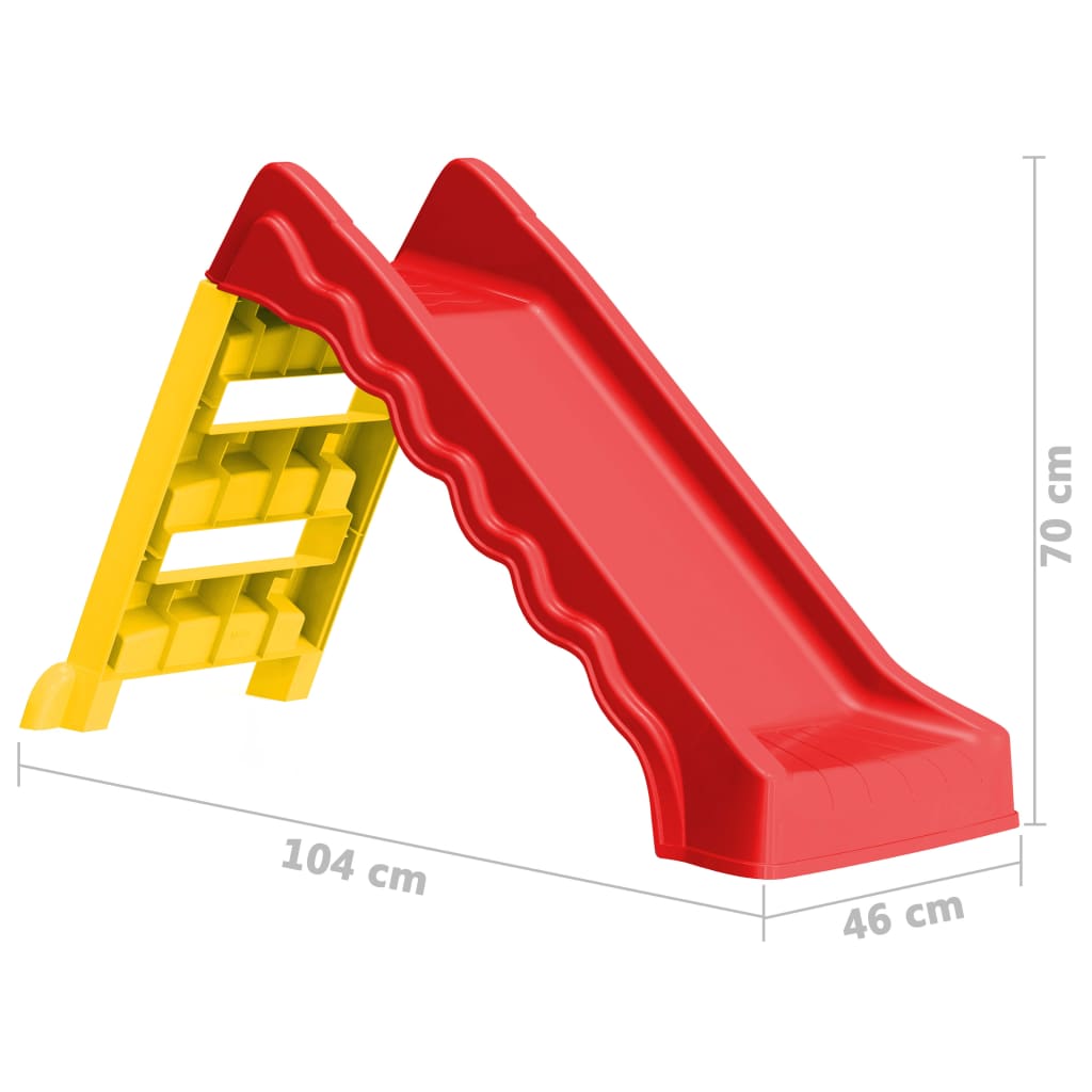 Vidaxl Tobogán Para Niños Plegable Interior Y Exterior Rojo Y Amarillo