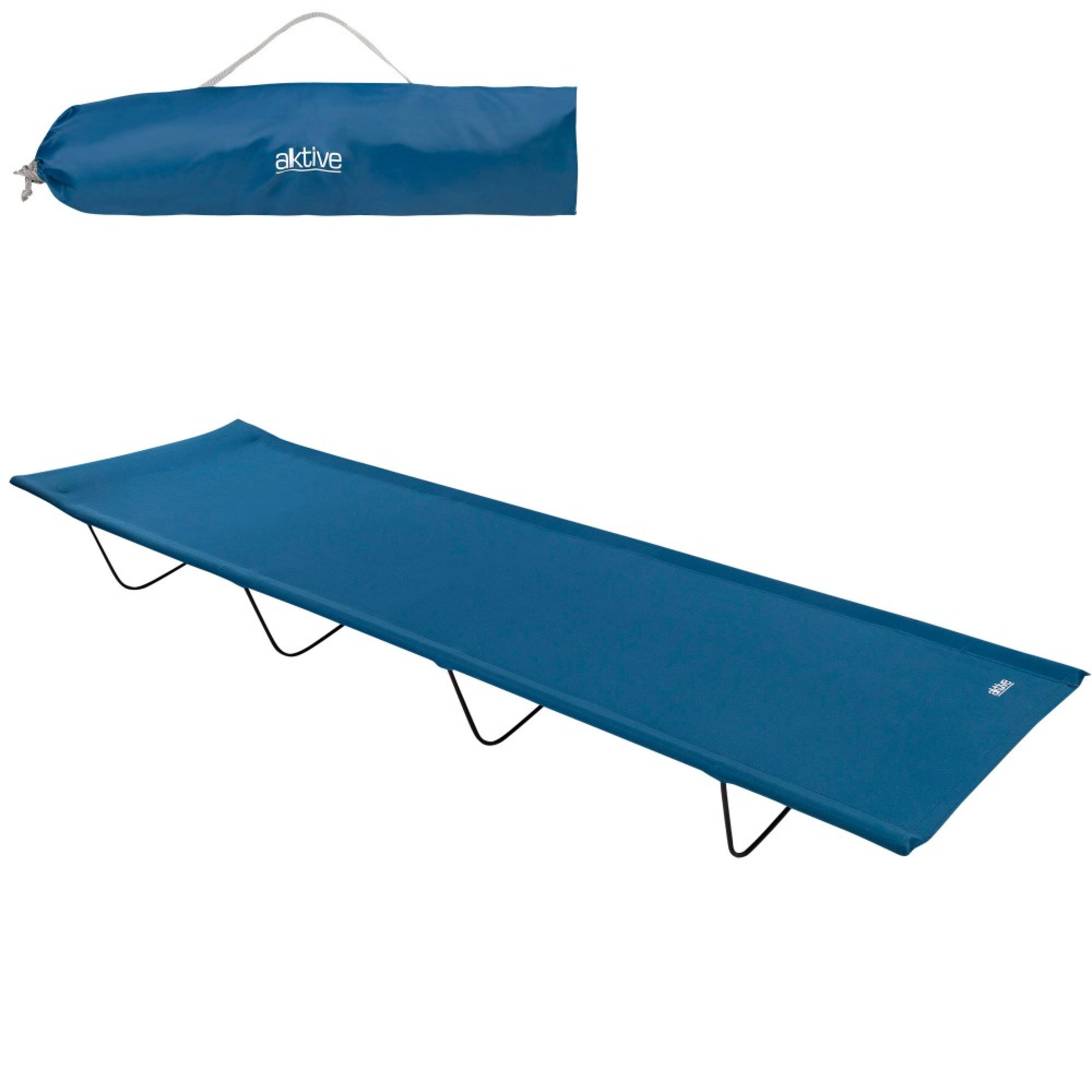 Cama De Acampamento Dobrável Azul Aktive - azul - 