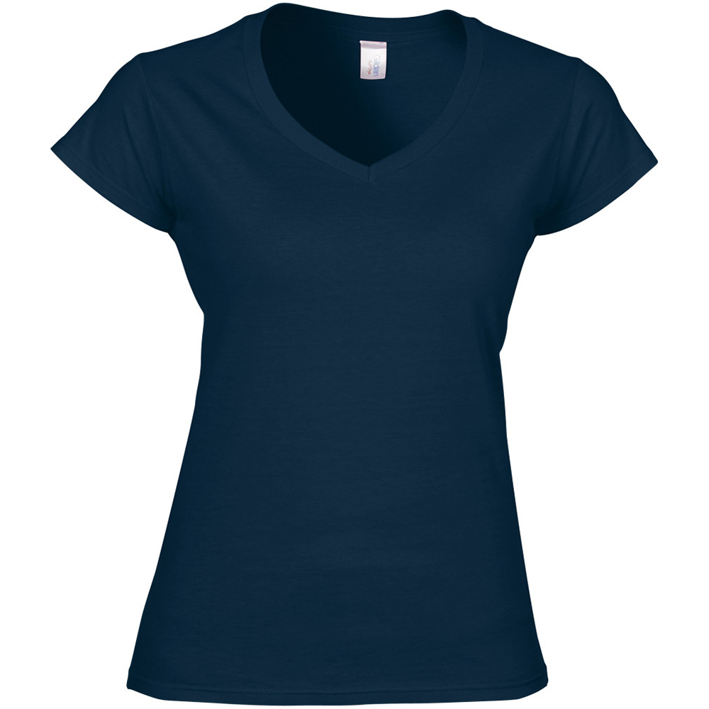 T-shirt Com Decote Em V Gildan - azul-marino - 