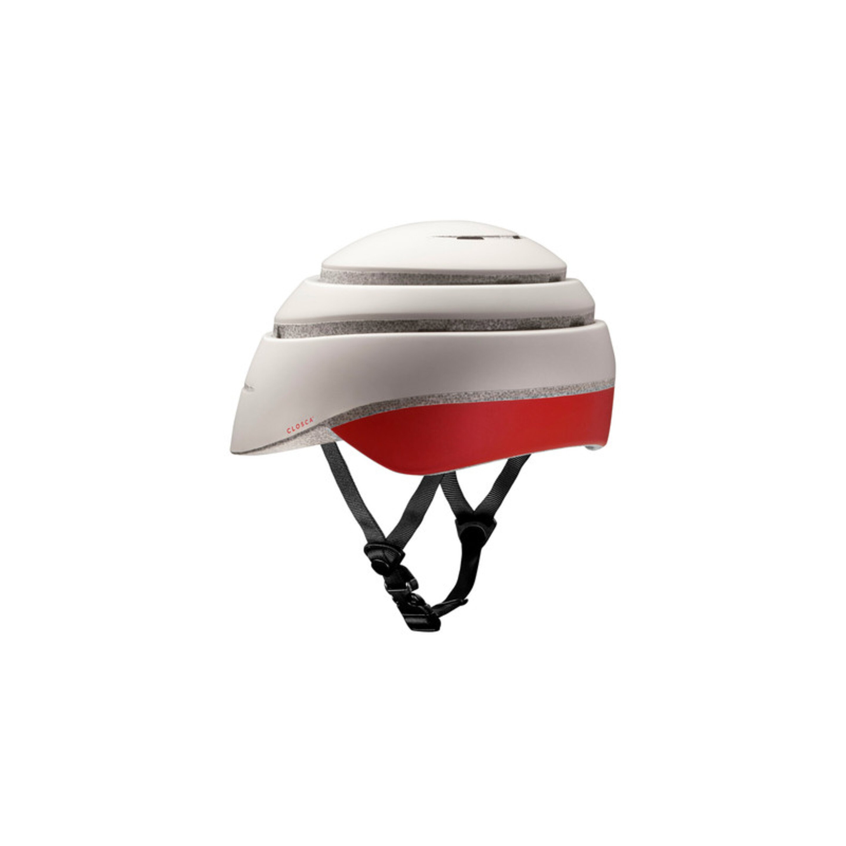 Casco De Bicicleta Plegable Closca Pearl - Blanco/Rojo - Seguro, Plegable Y Estilo Urbano.  MKP