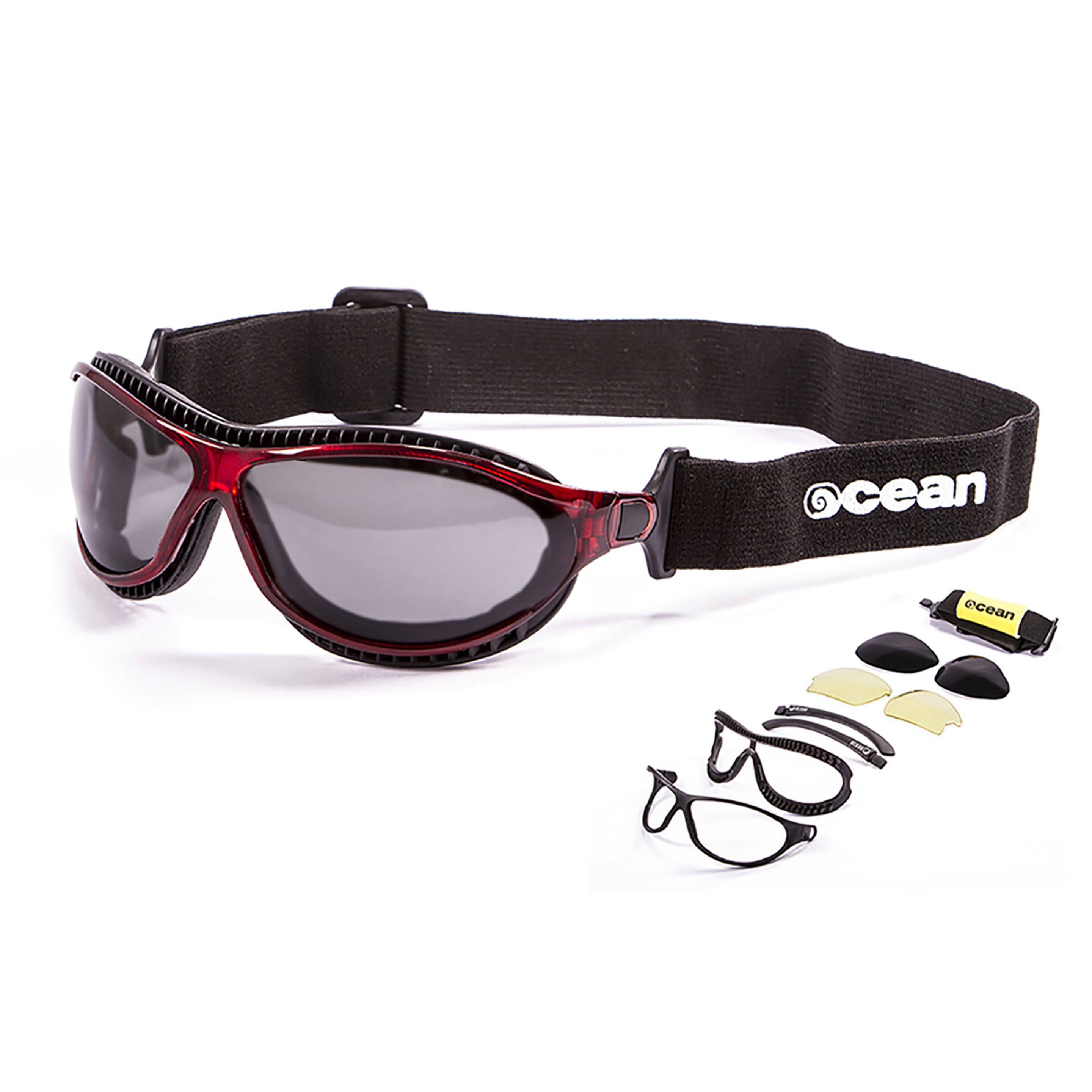 Gafas De Sol Técnicas Para La Práctica De Deportes De Agua Tierra De Fuego Ocean Sunglasses - Negro/Rojo  MKP