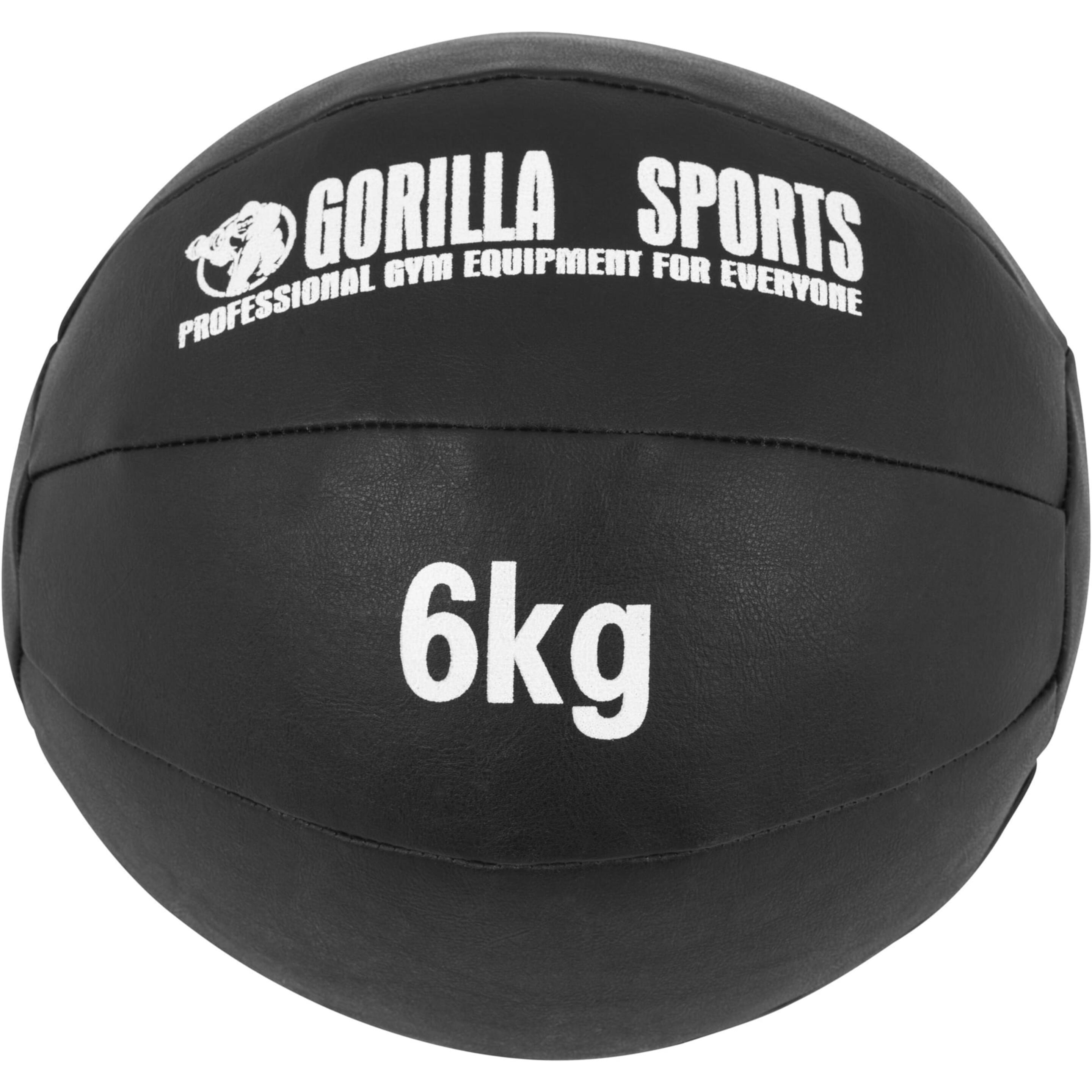 Balón Medicinal De Cuero 6 Kg Gorilla Sports - negro - 