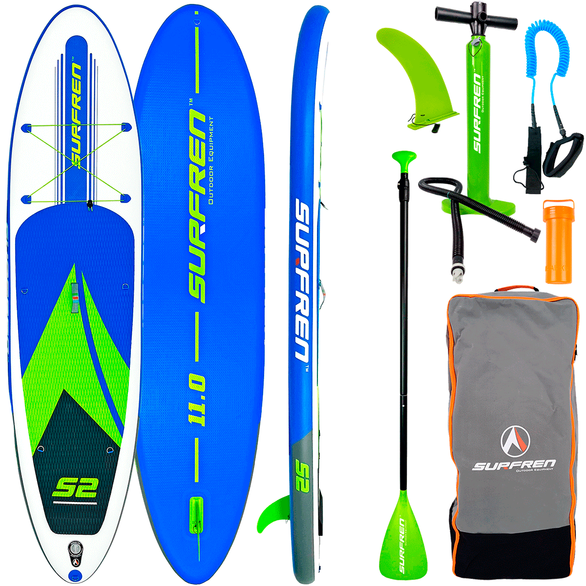 Tabla Paddle Surf Hinchable Surfren S2 11'0" - azul-verde - 