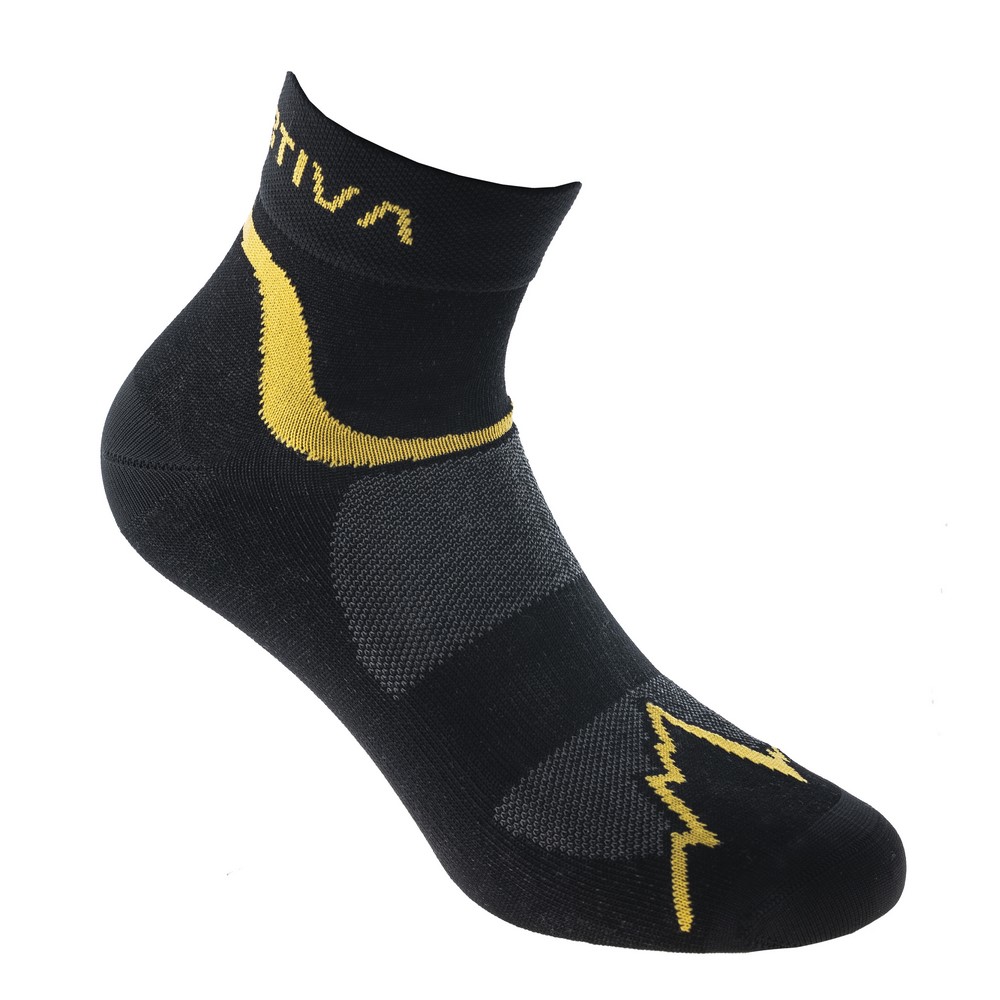 Meia De Corrida Rápida - Preto/amarelo La Sportiva