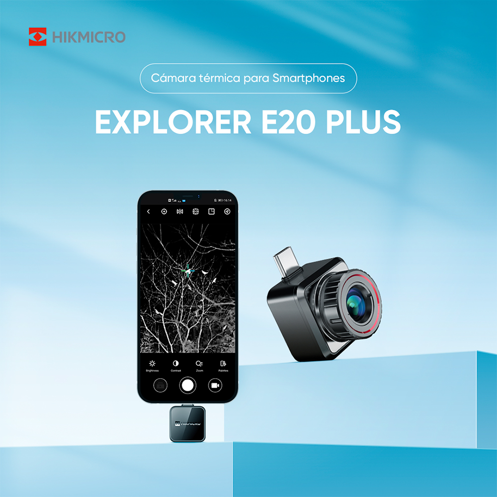 Câmera Térmica Para Smartphone Android Hikmicro Explorer E20 Plus - Preto - Alcance máximo de detecção de 970 m | Sport Zone MKP
