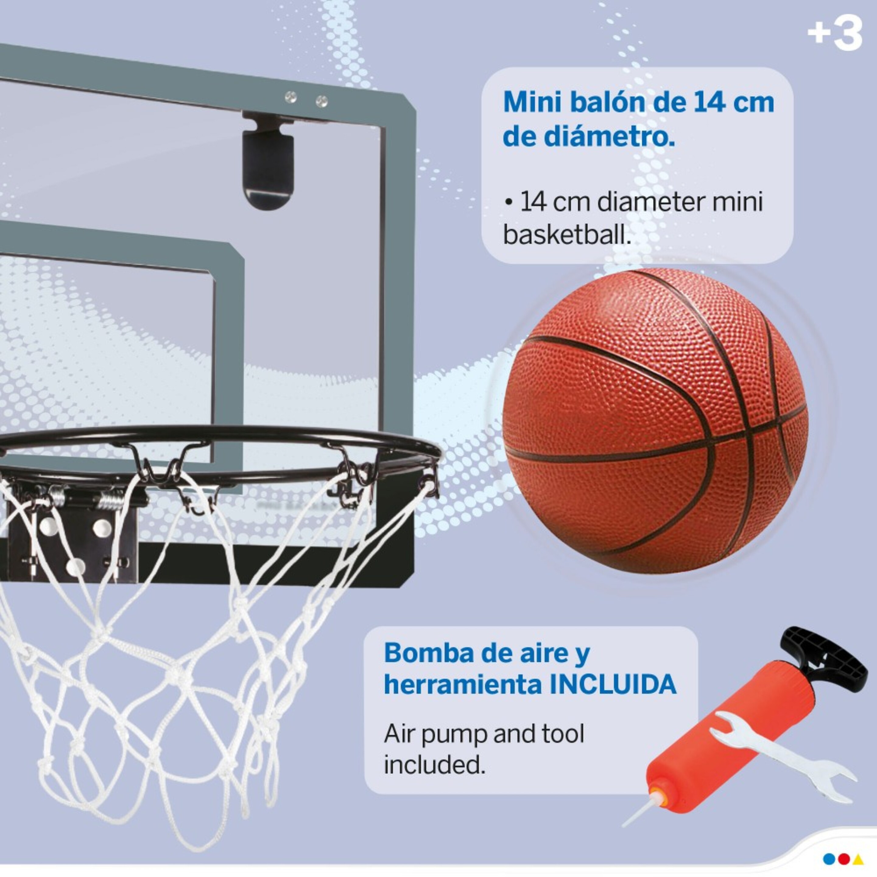 Tablero Con Canasta Baloncesto Y Balón Cb Sports - Gris  MKP