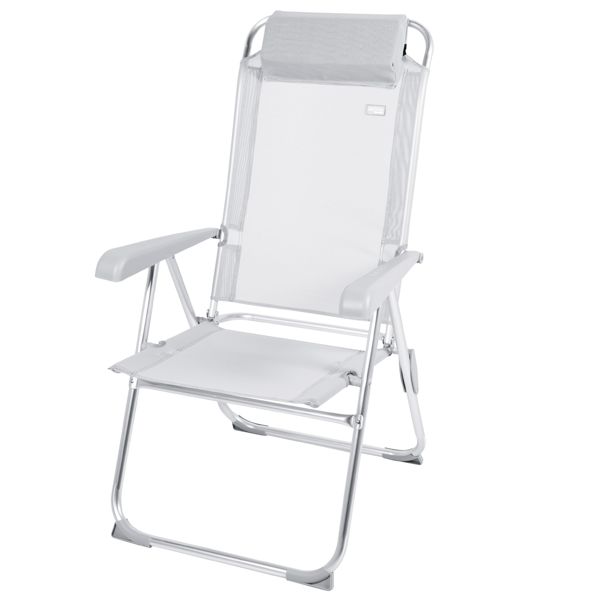 Cadeira De Acampamento Dobrável Anti-roll E Multiposição Cinza C/almofada Aktive