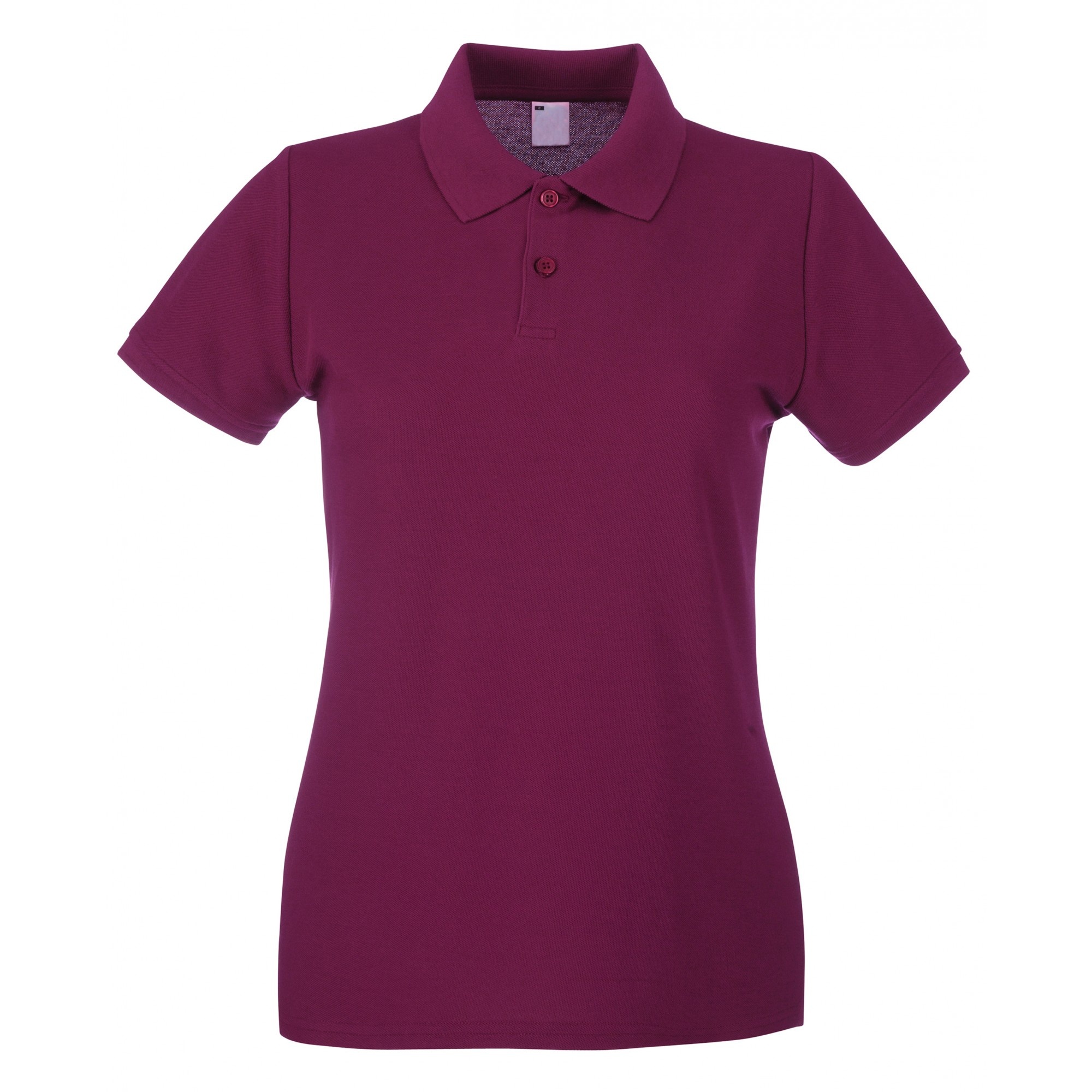/ladies Fitted Short Sleeve Casual Polo Shirt Universal Textiles - burdeos - 