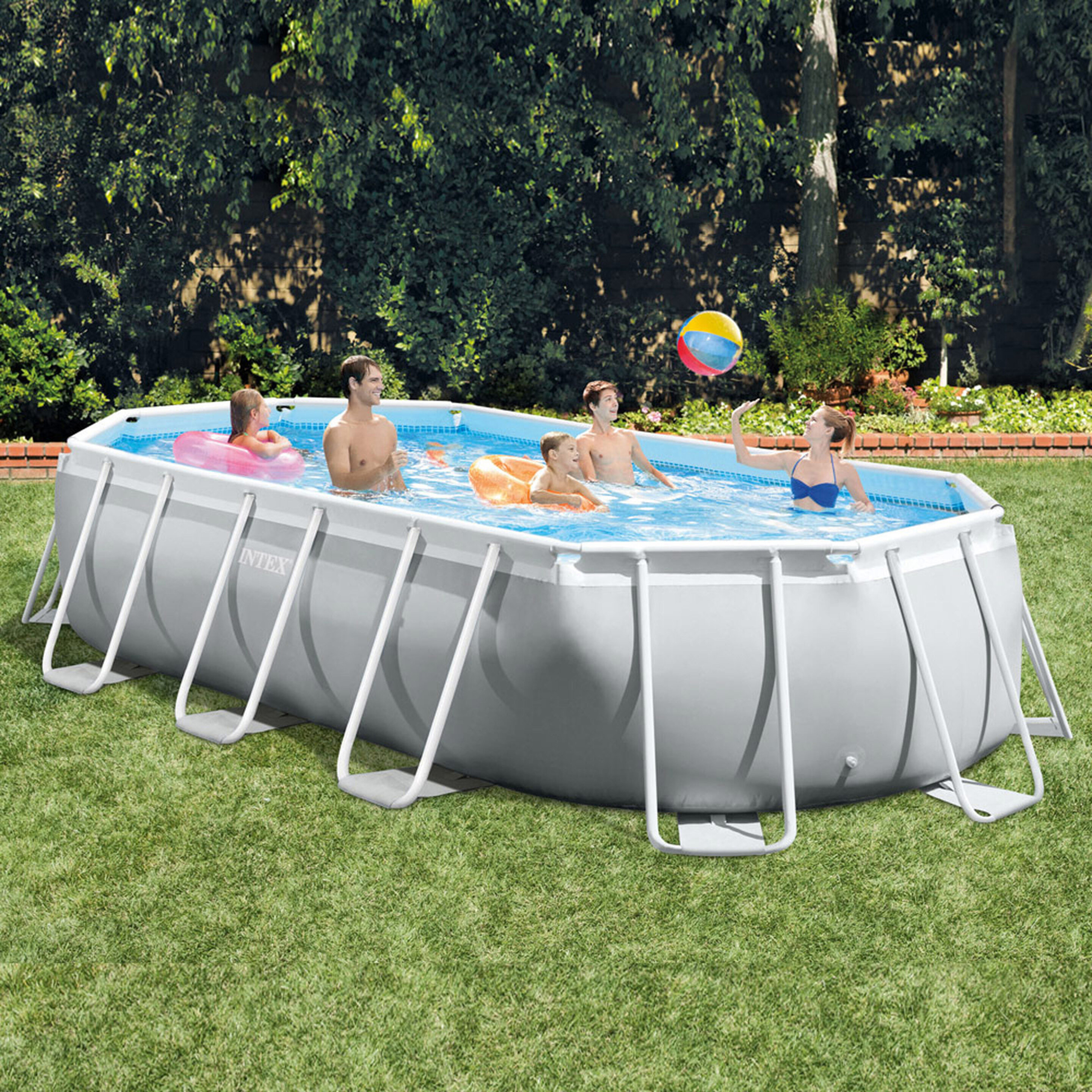 Piscina Desmontável Oval Prisma Frame Intex 503x274x122 Cm Com Bomba