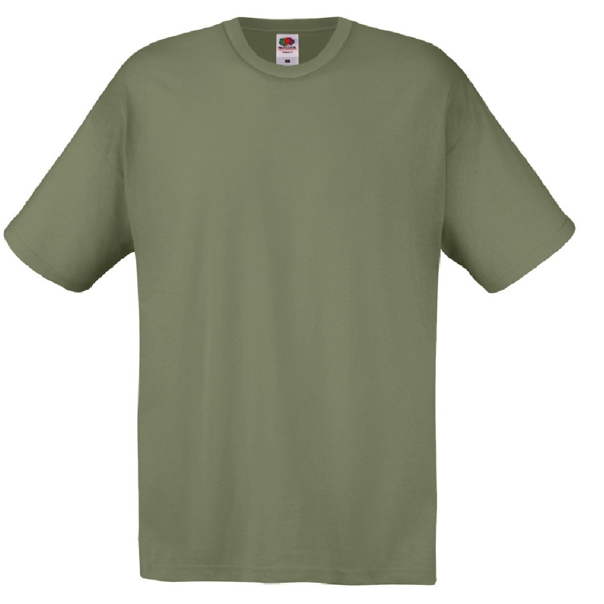Camiseta Básica De Manga Corta De Calidad Fruit Of The Loom Original - verde-oliva - 
