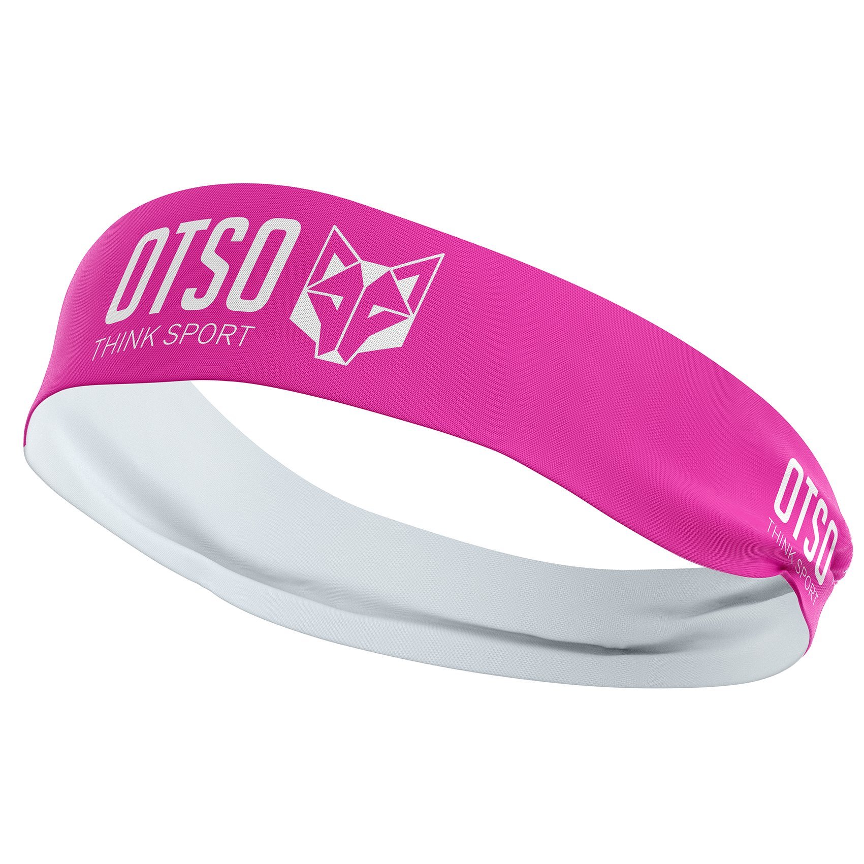 Cinta Cabeza Otso Sport Fluo Pink / White 8 Cm