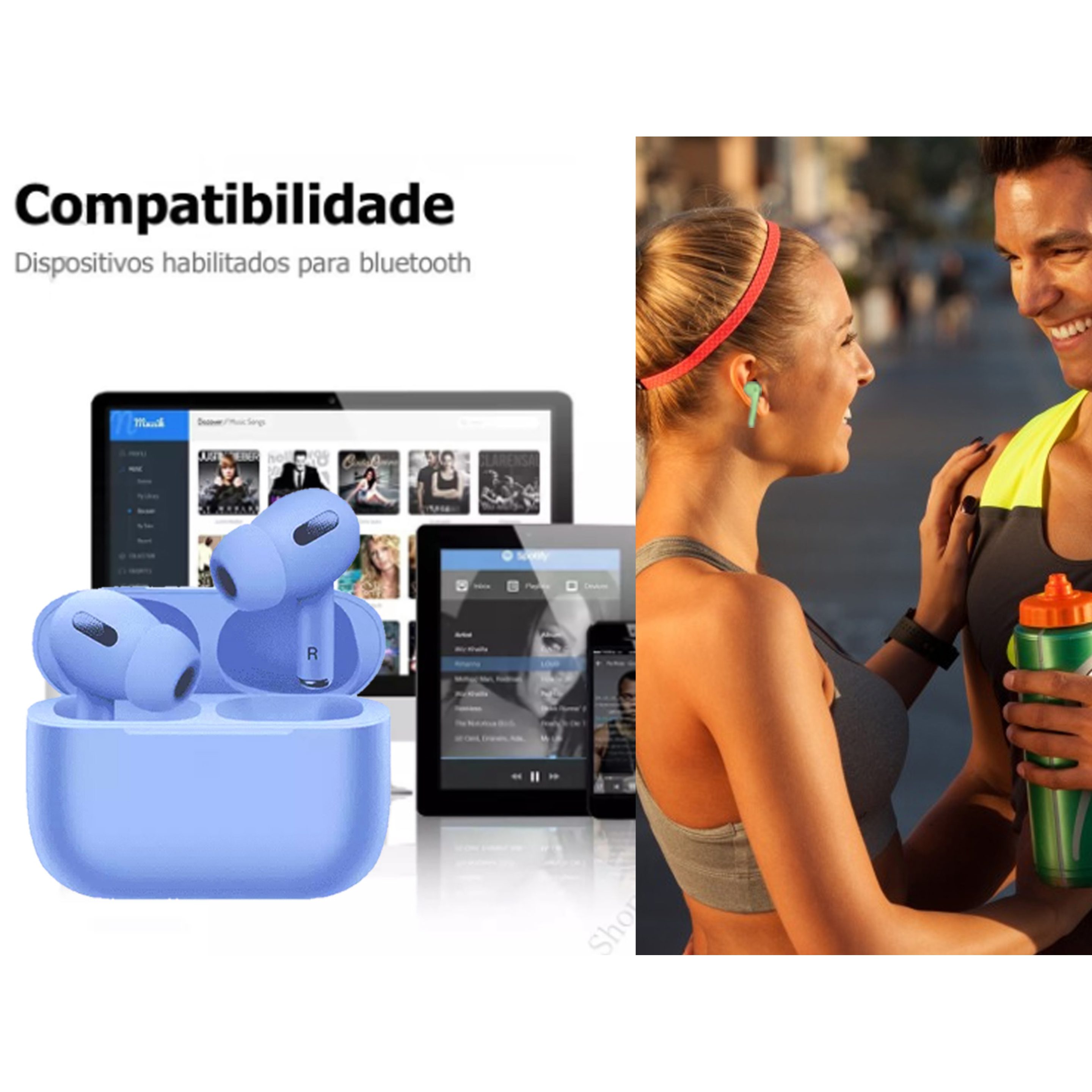 Auriculares Bluetooth Inalámbrico Klack Con Caja Carga Y Funda - Azul - I200000  MKP