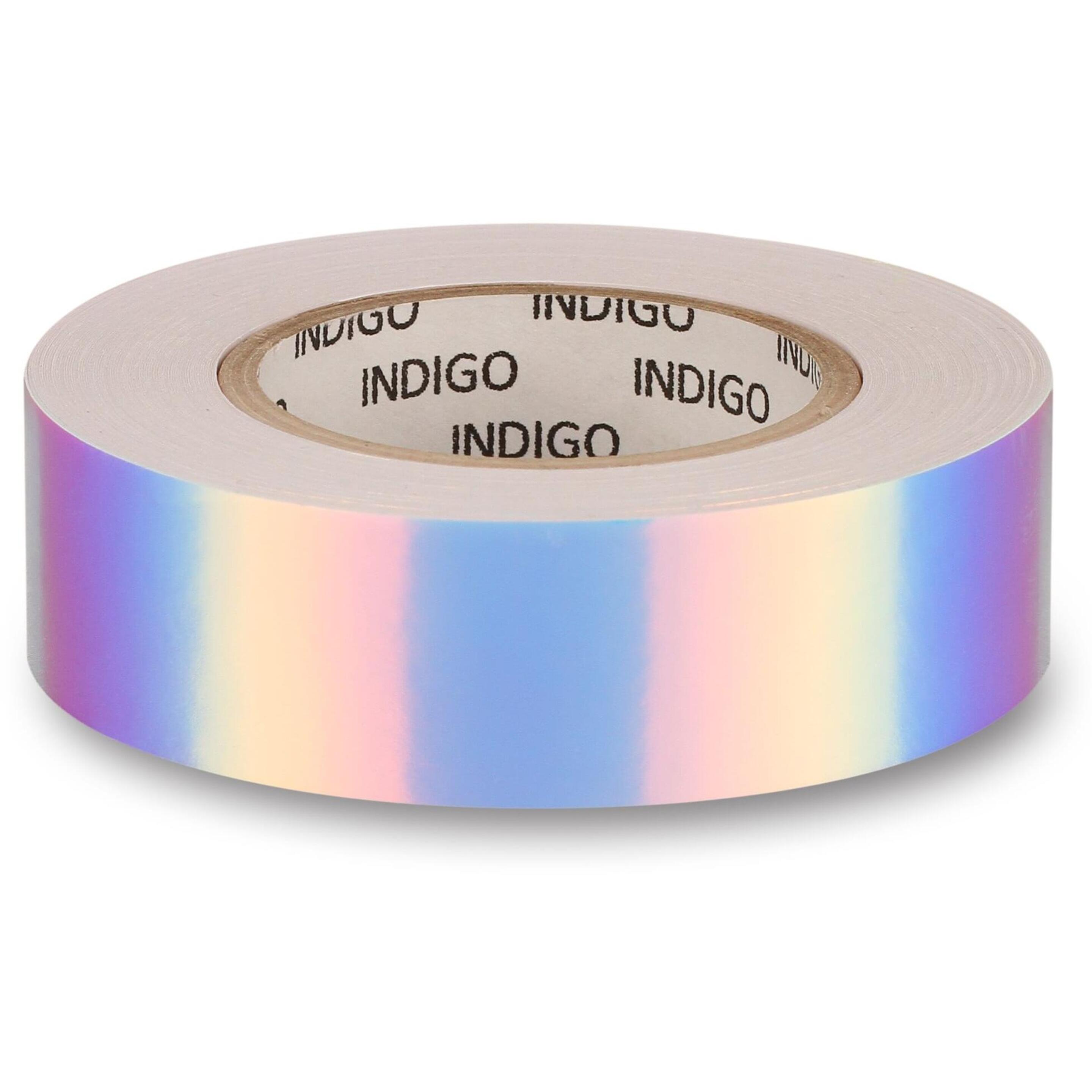 Rollo Adhesivo Con Efecto Espejo Rainbow Indigo 20mm*14m - blanco-purpura - 