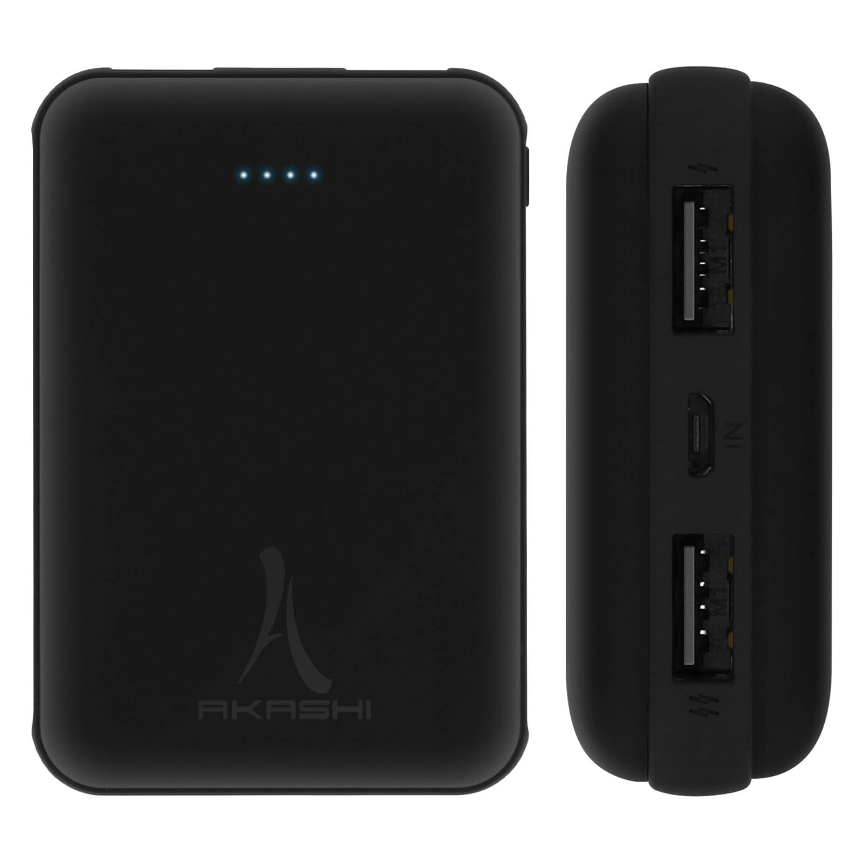 Batería De Emergencia 10000 Mah 2 Puertos Usb + 1 Micro-usb Akashi