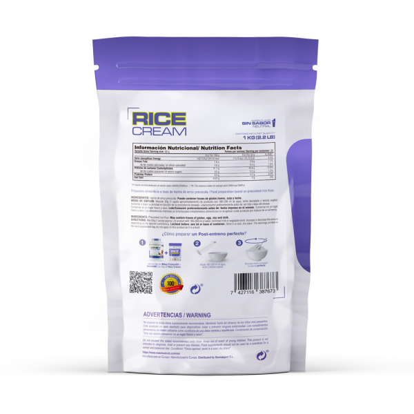 Rice Cream (crema De Arroz Precocida) - 1kg De Mm Supplements Sabor Neutro  MKP