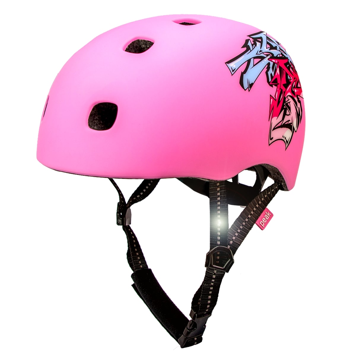 Capacete De Bicicleta Skater Para Jovens E Adultos|grafitti Rosa S/m Certificado - rosa - 