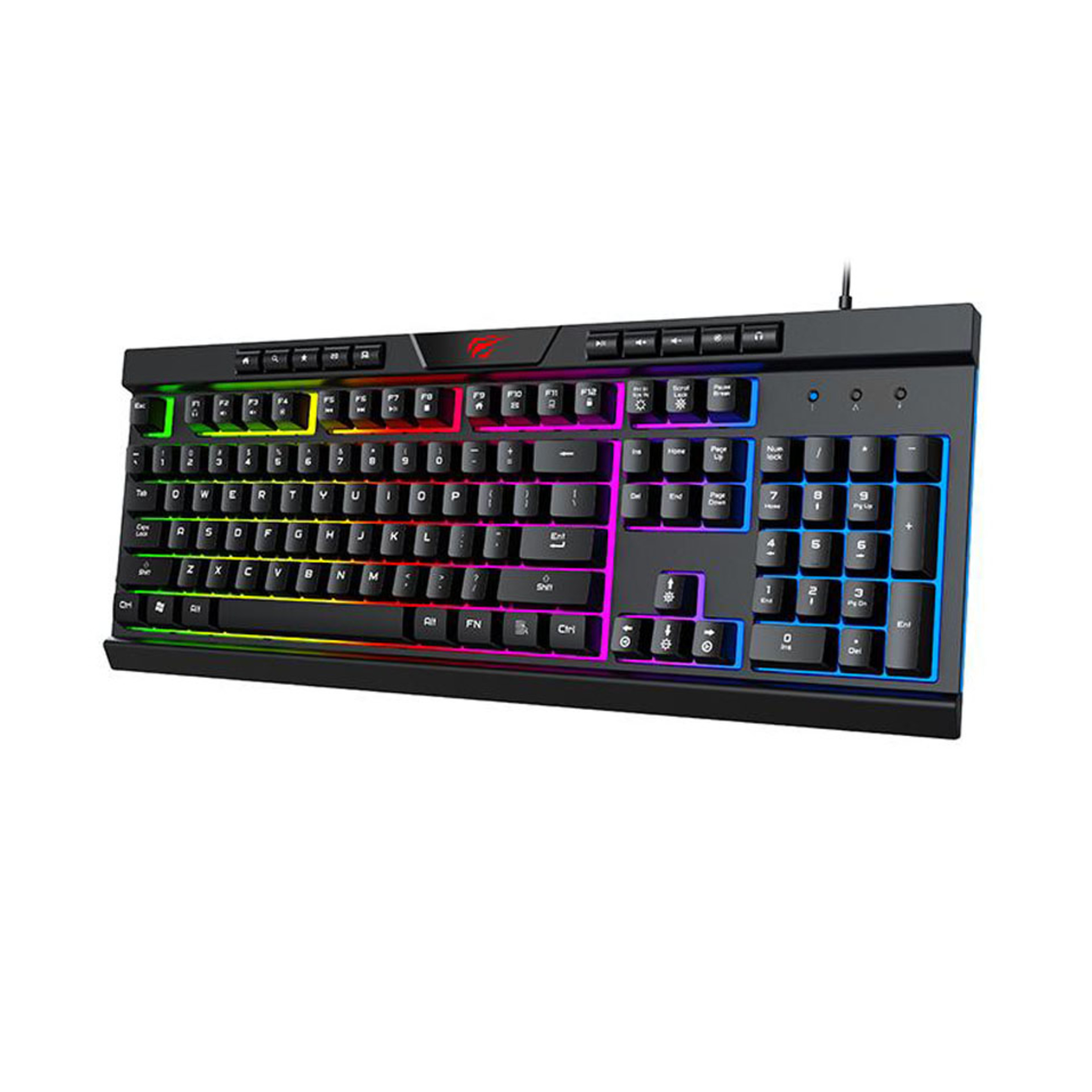 Teclado De Jogos Multifunções Rgb Plug & Play