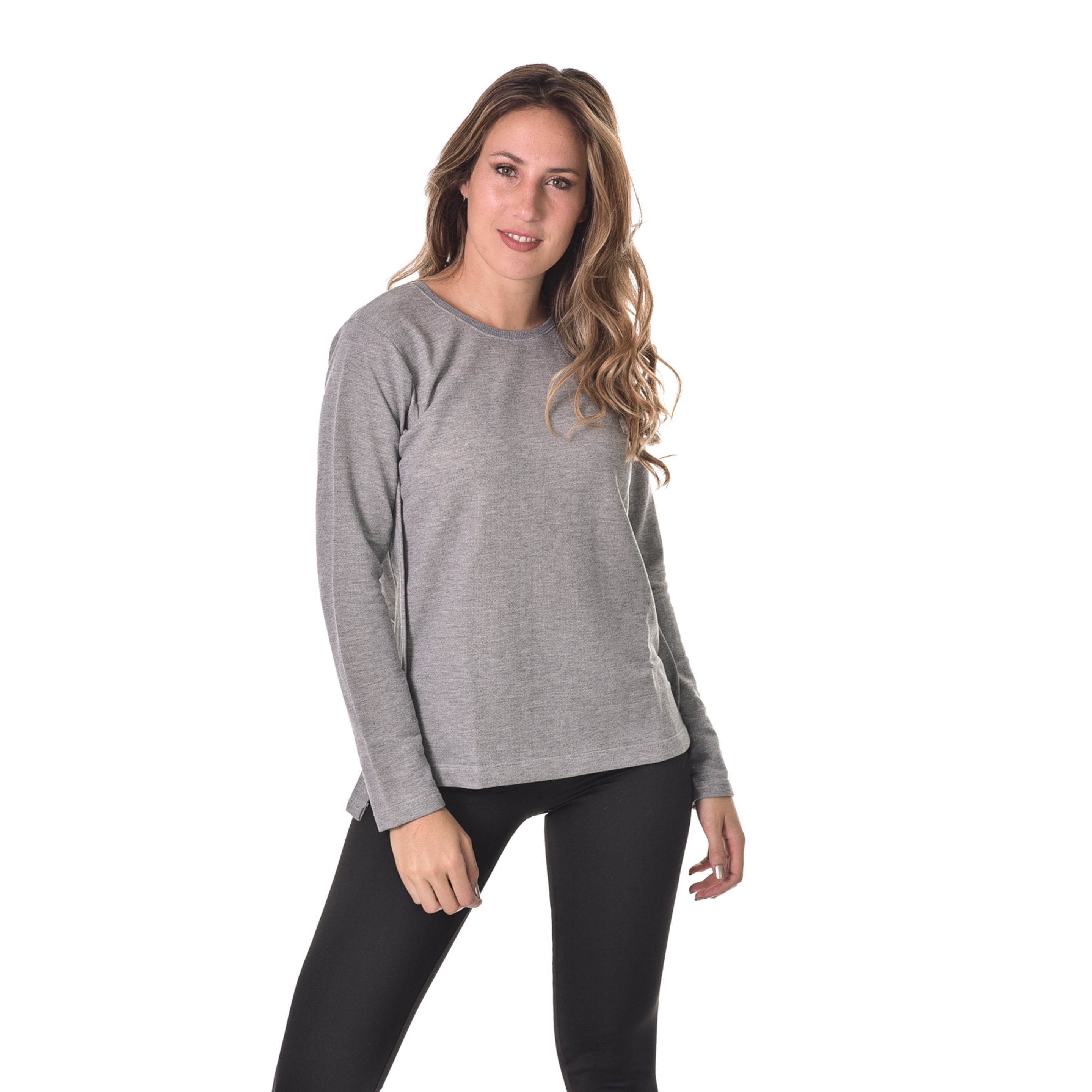 Sudadera Gris Melange Claro Audaz Fitness