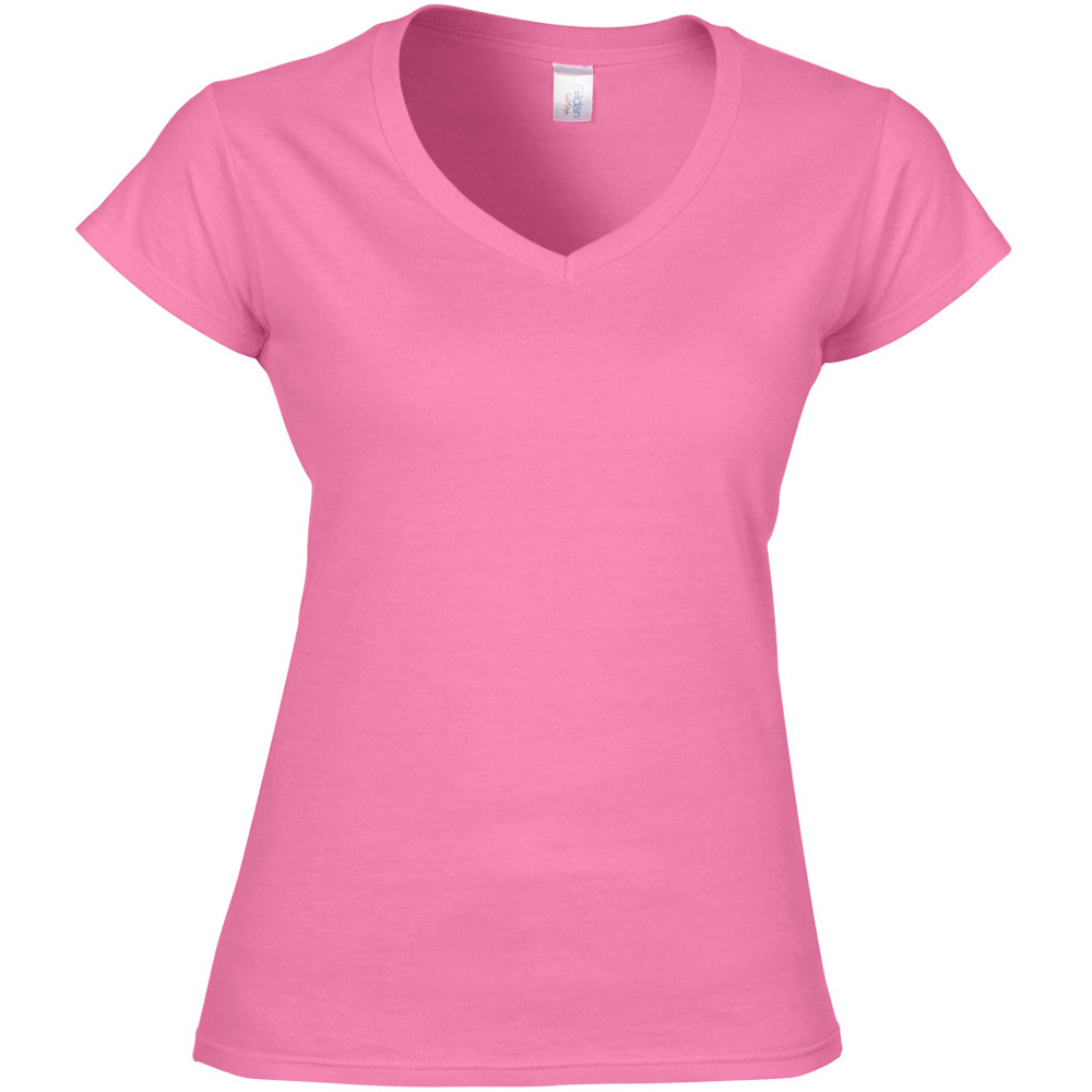 T-shirt Com Decote Em V Gildan - rosa - 